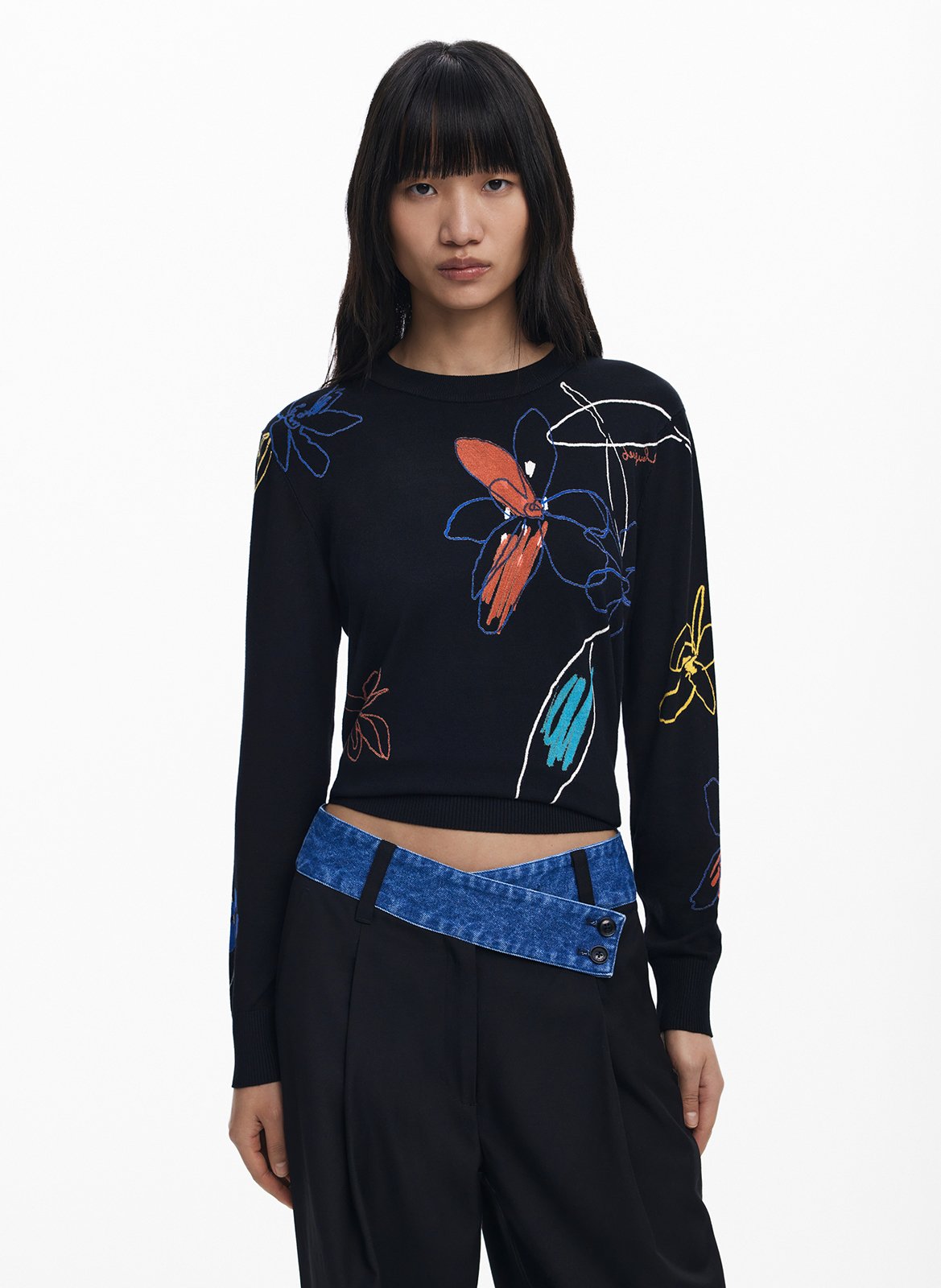 Maglione scollo tondo stampato DESIGUAL