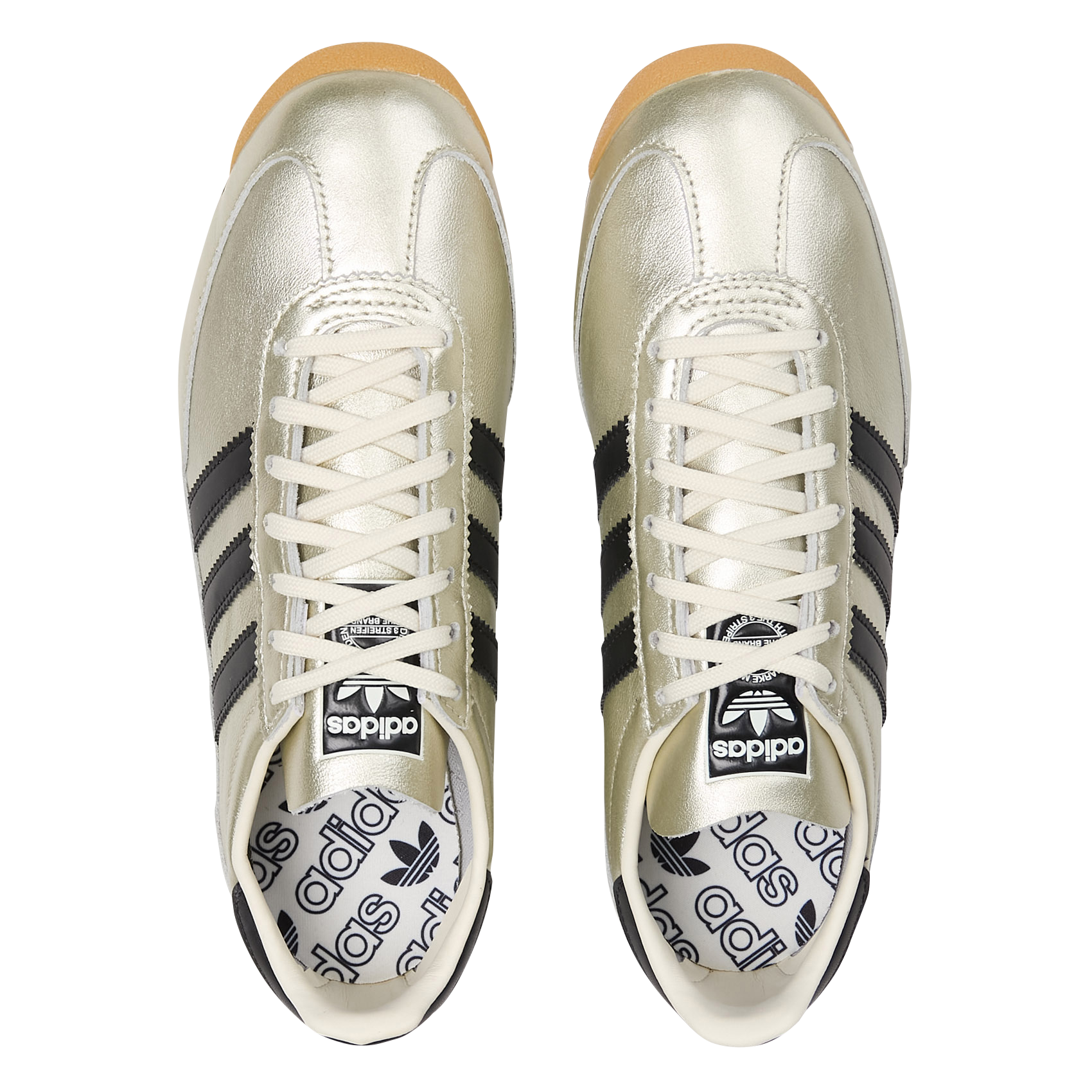 Baskets basses en cuir métallisé ADIDAS Argent