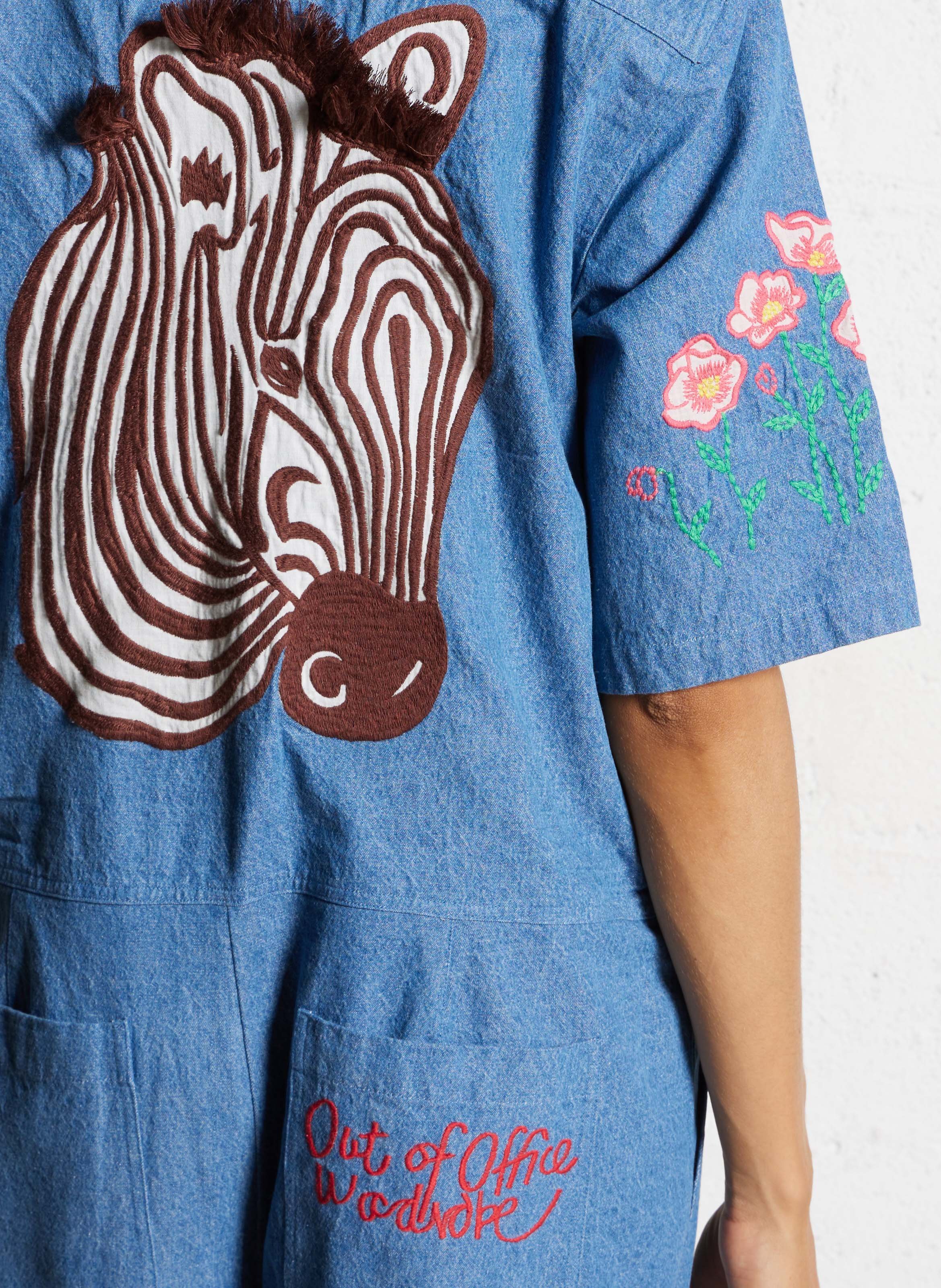 Combinaison col classique en coton STELLA NOVA Bleu