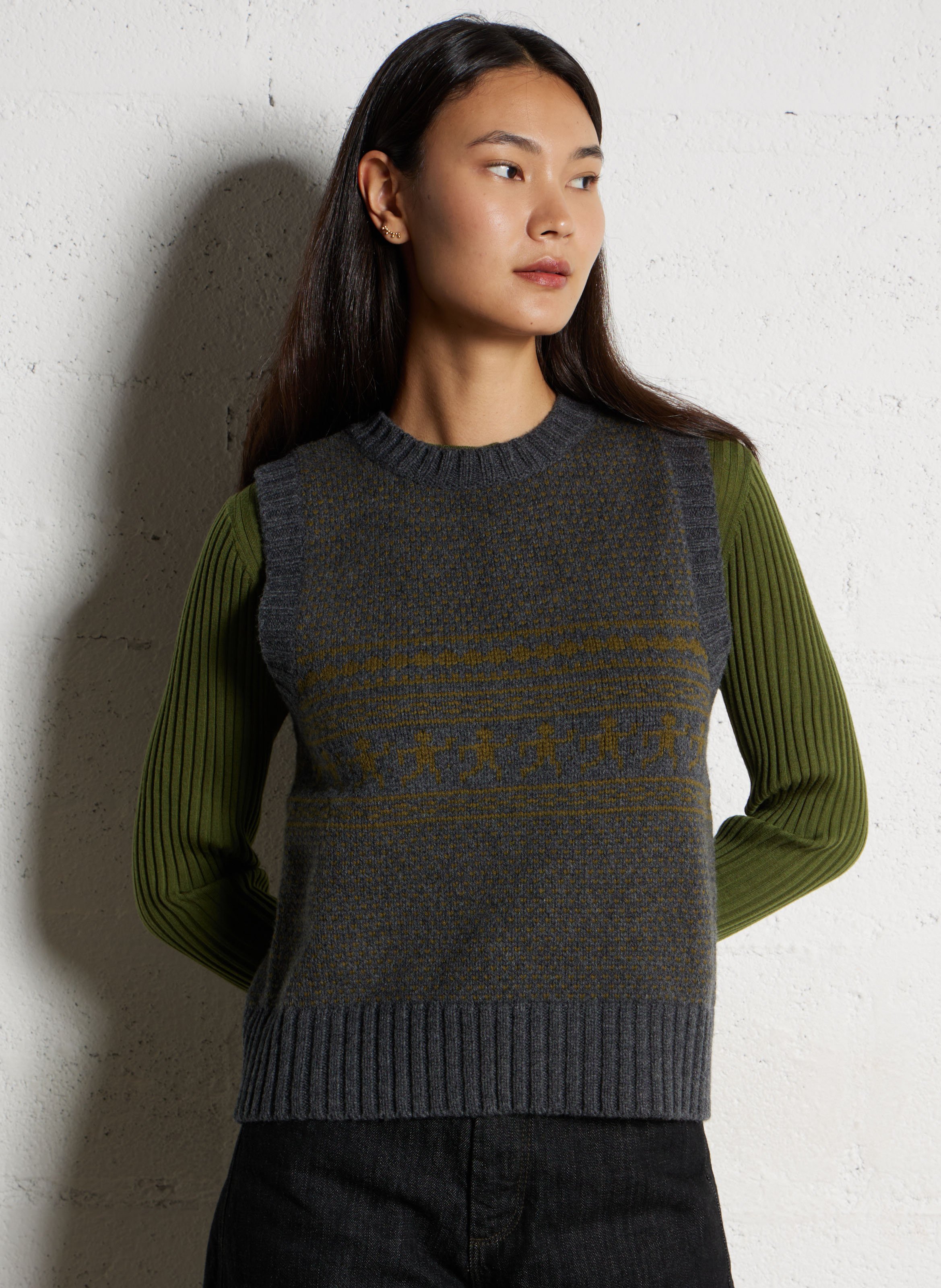 Rechte, wollen trui SOEUR Veelkleurig