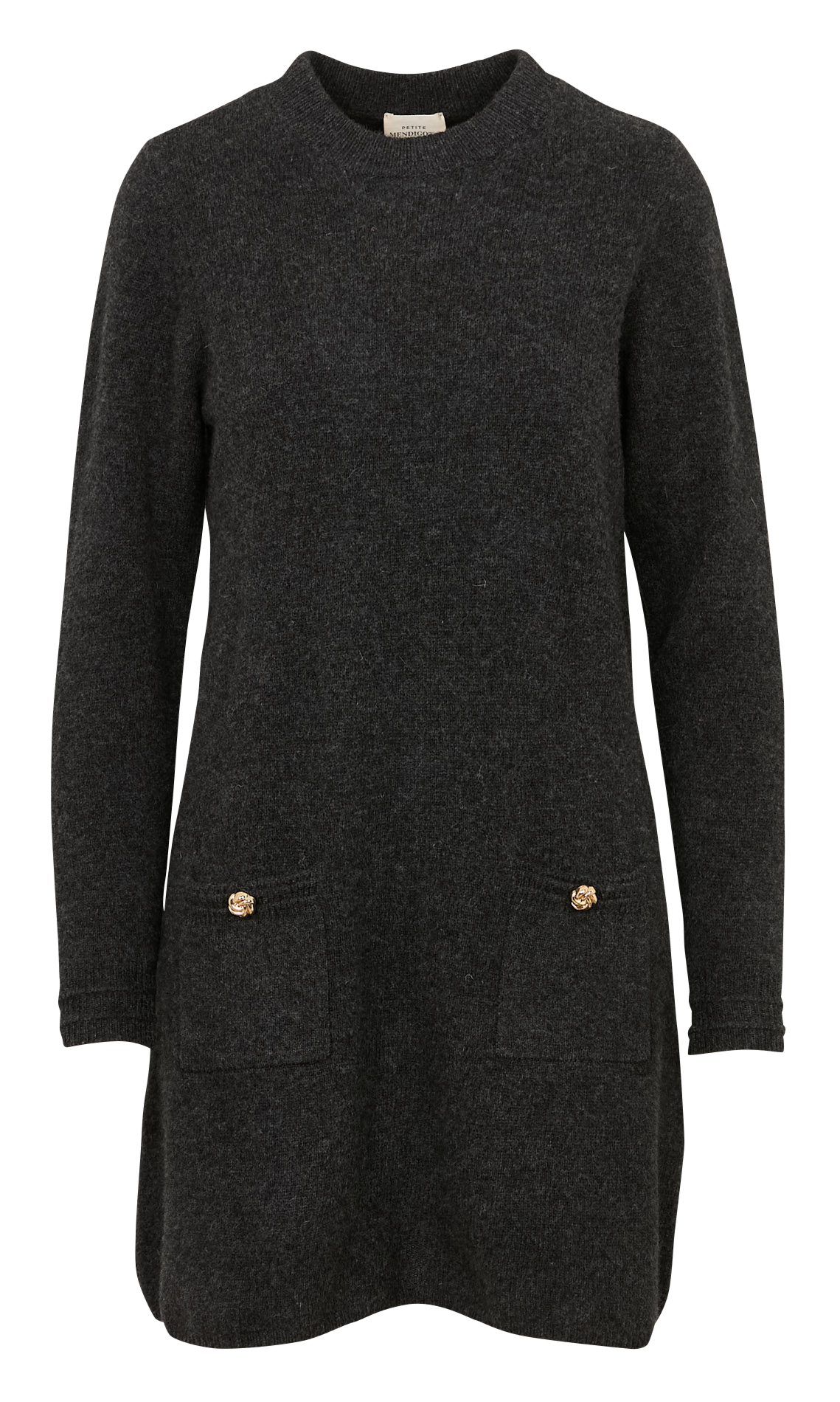 Round neck wool and cashmere sweater dress PETITE MENDIGOTE Black