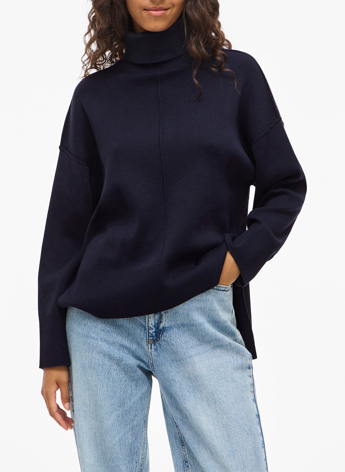 Pull col roulé ample uni VILA