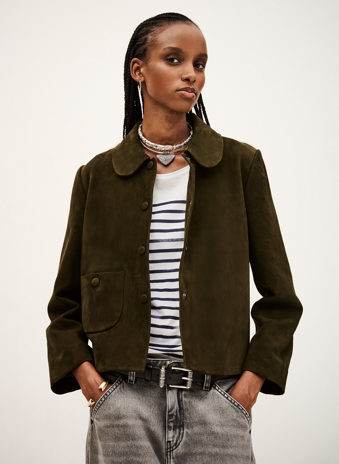 Geitenleren, suède jasje BA&SH