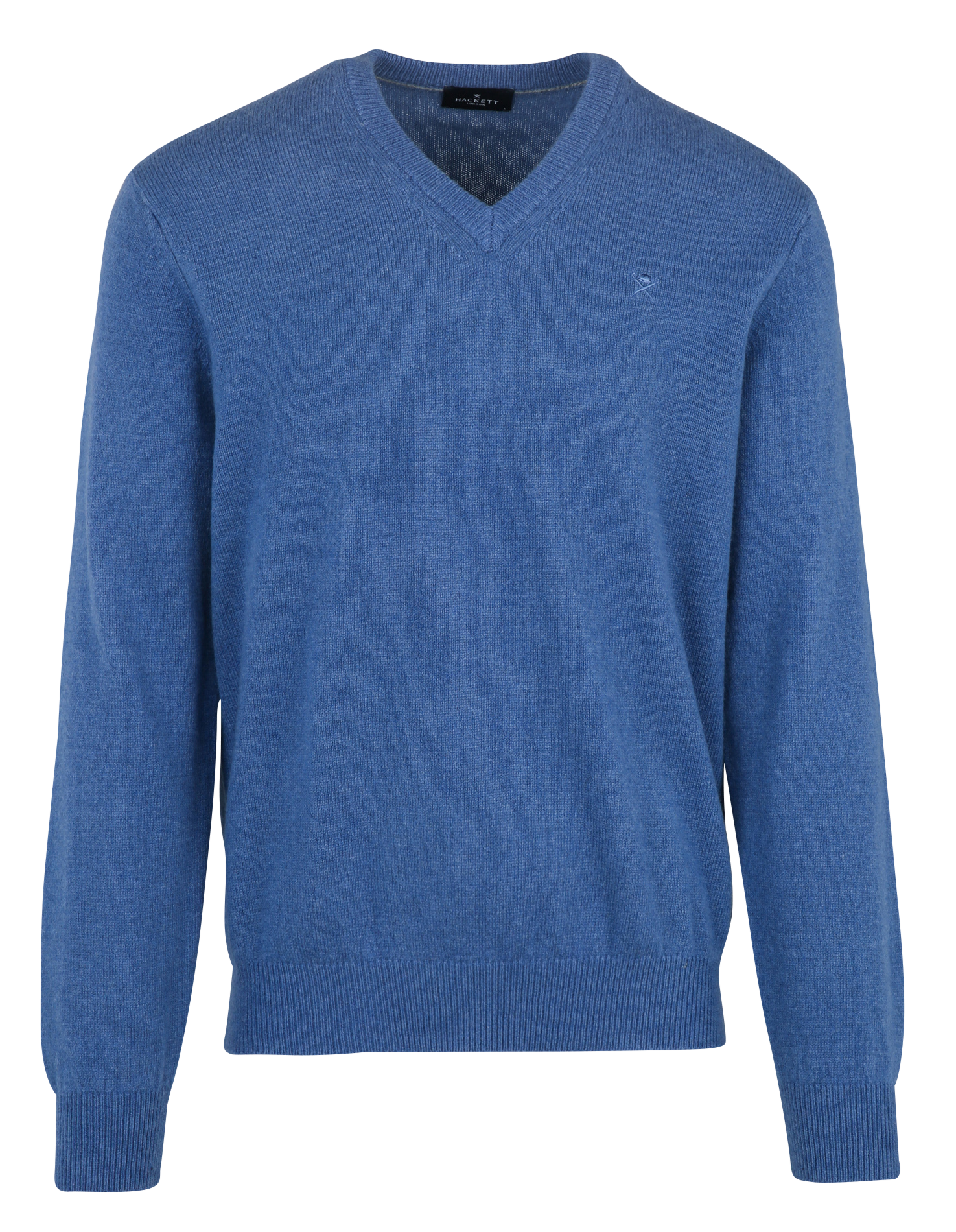 Einfarbiges Woll-V-Ausschnitt-Pullover HACKETT