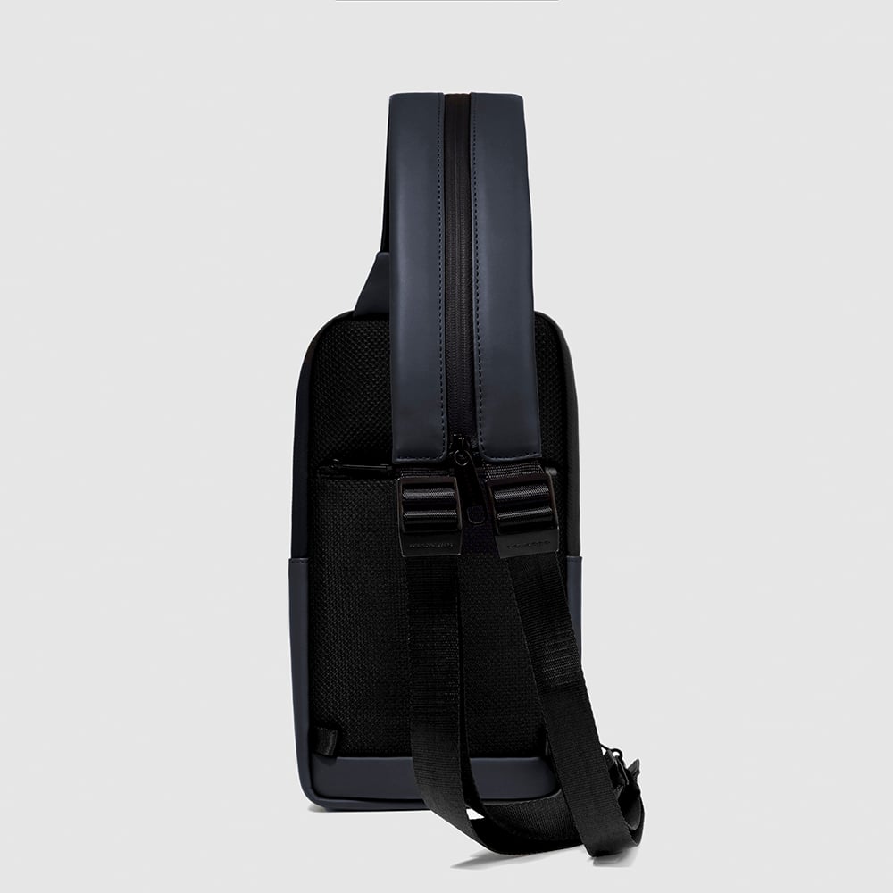 Chest bag for iPad® mini with RFID protection and pocket for Piquadro smart tracker PIQUADRO Blue