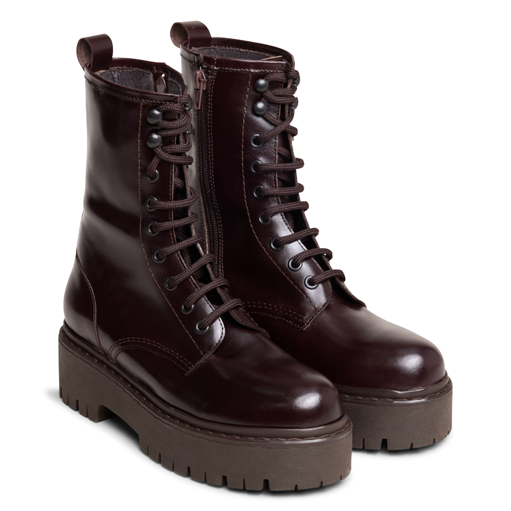 Bottines en cuir Marron