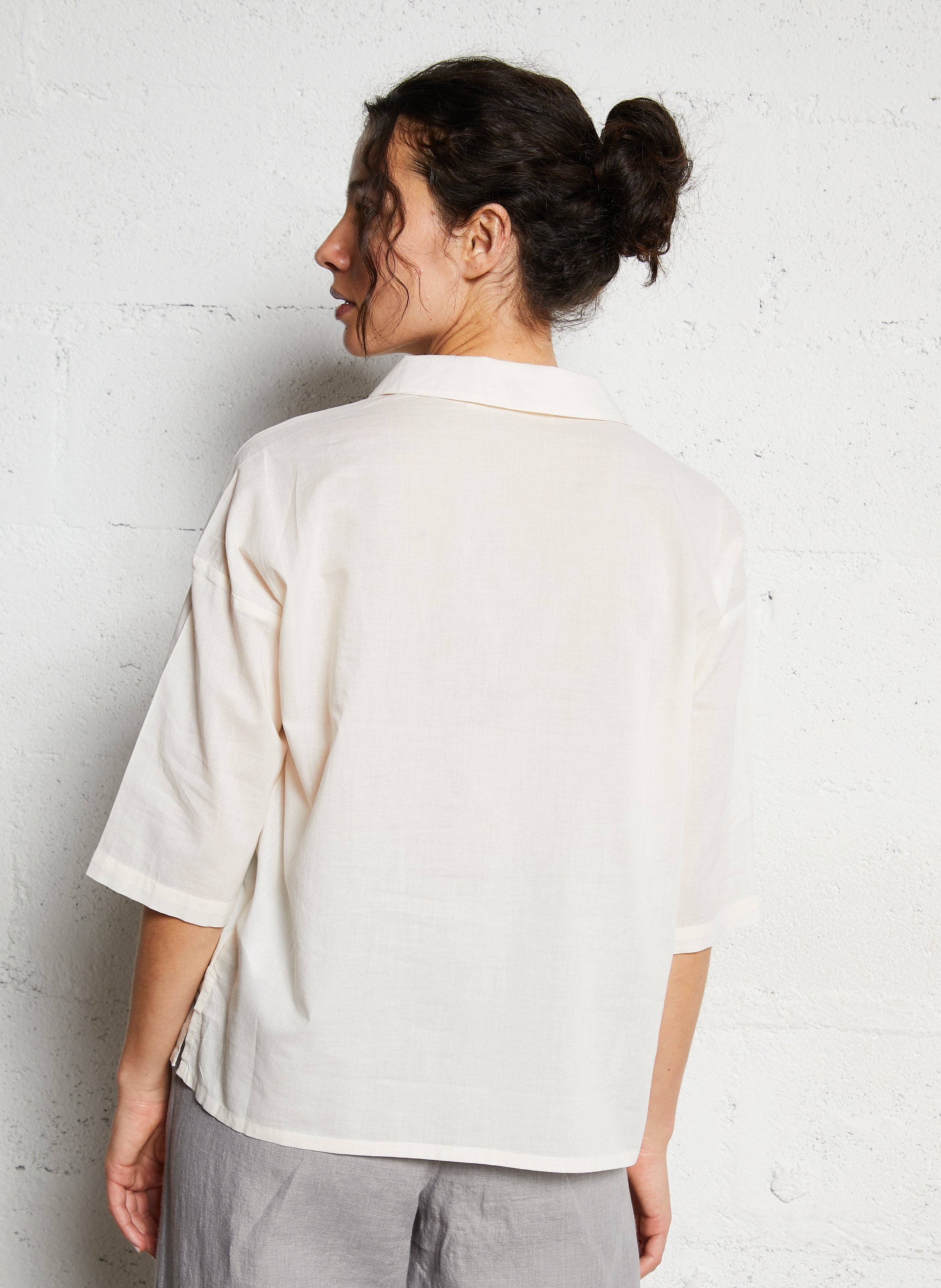 Chemise imprimée en coton NICE THINGS Beige