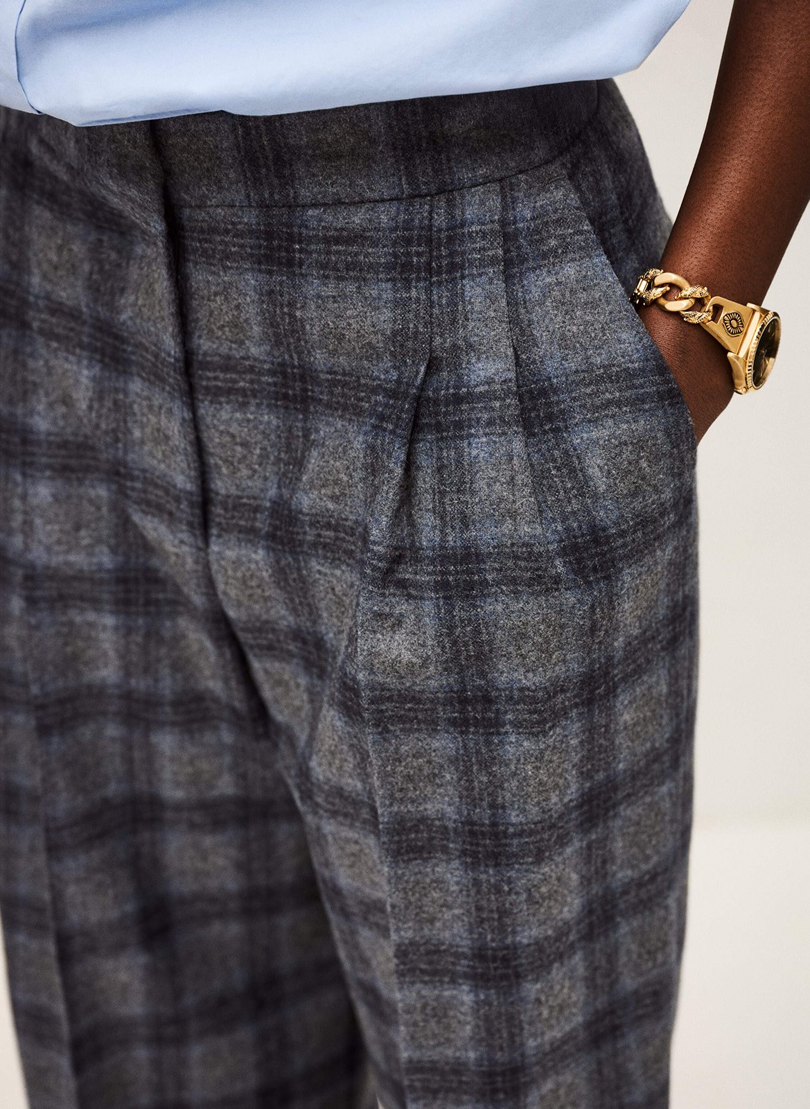 Straight-fit broek van wolmix BA&SH Blauw