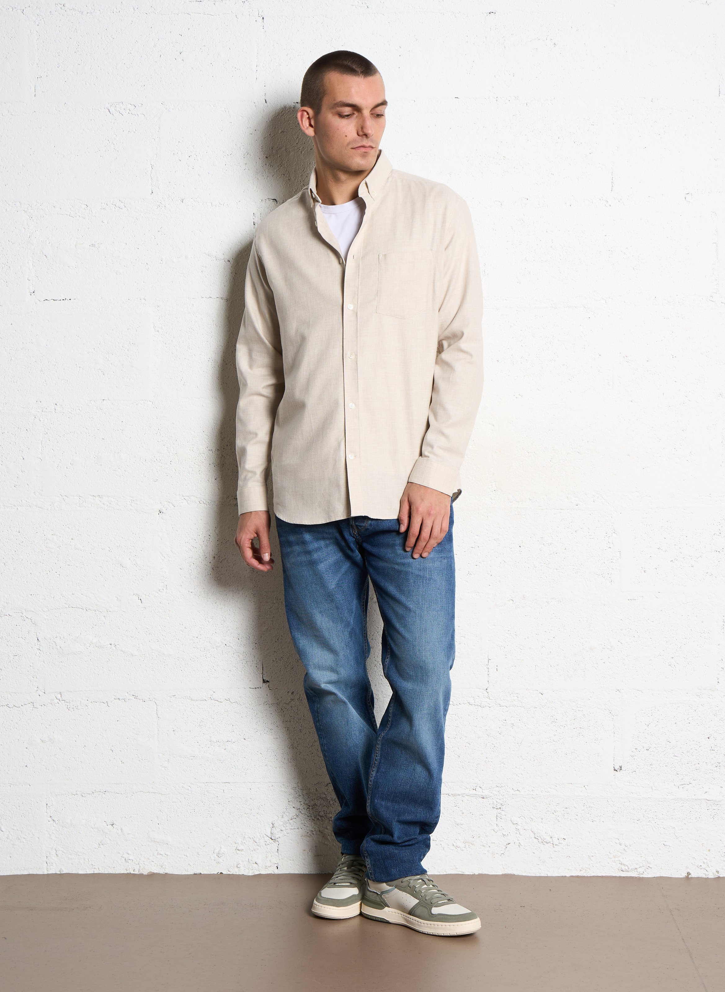 Fitted cotton blend jeans LE TEMPS DES CERISES Blue