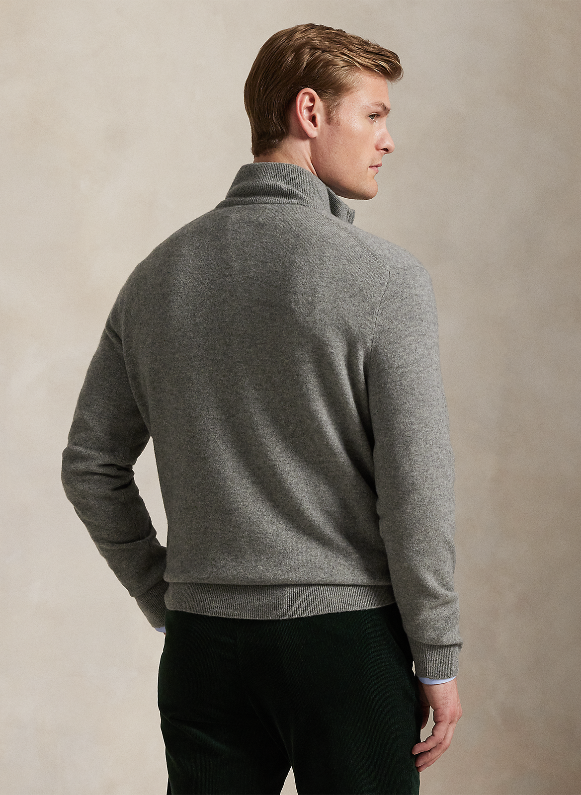Regular-Fit-Pullover aus Merinowolle mit Stehkragen und Stickerei POLO RALPH LAUREN Grau