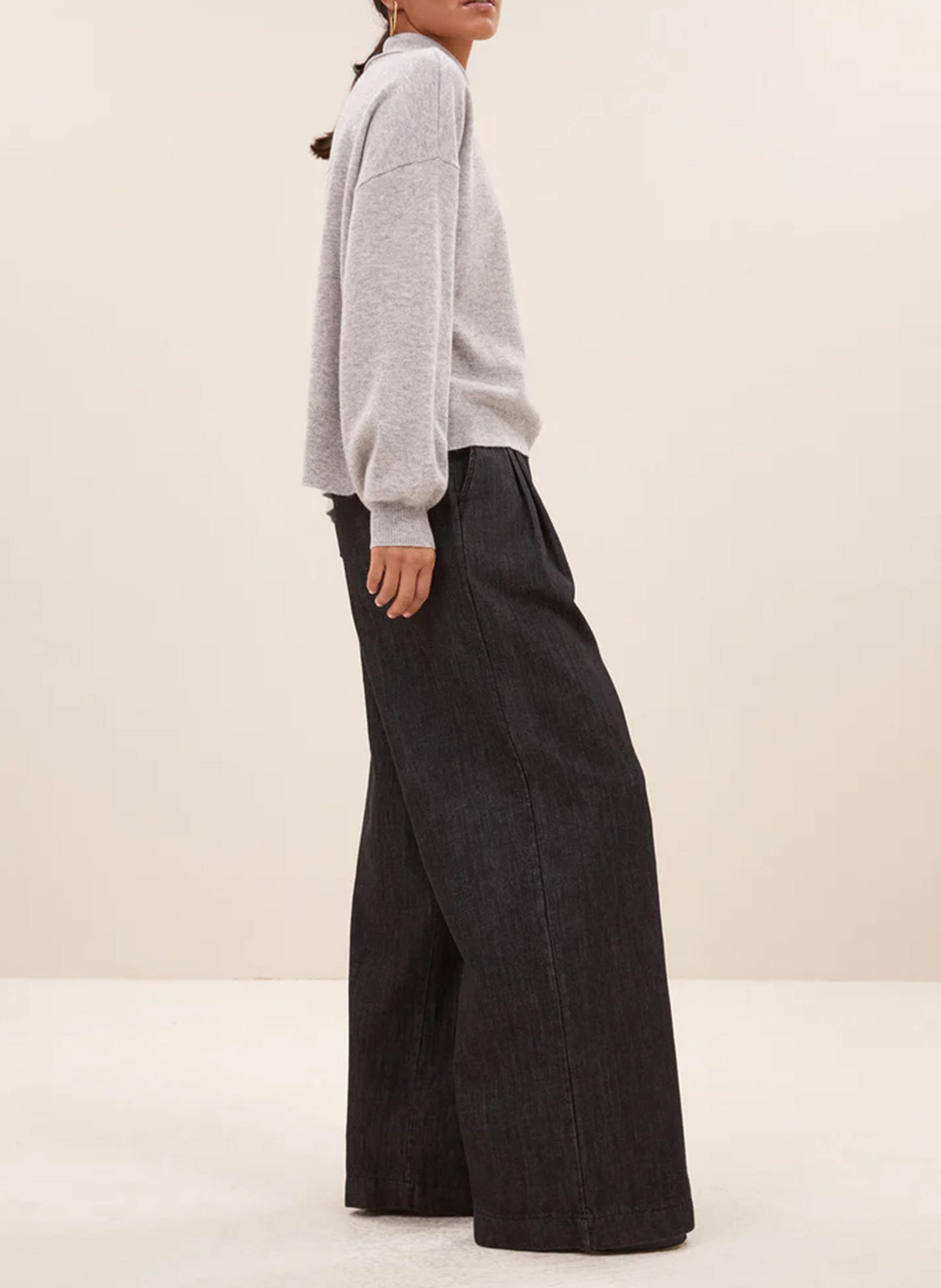 Oversize polo neck wool sweater BY BAR Grey