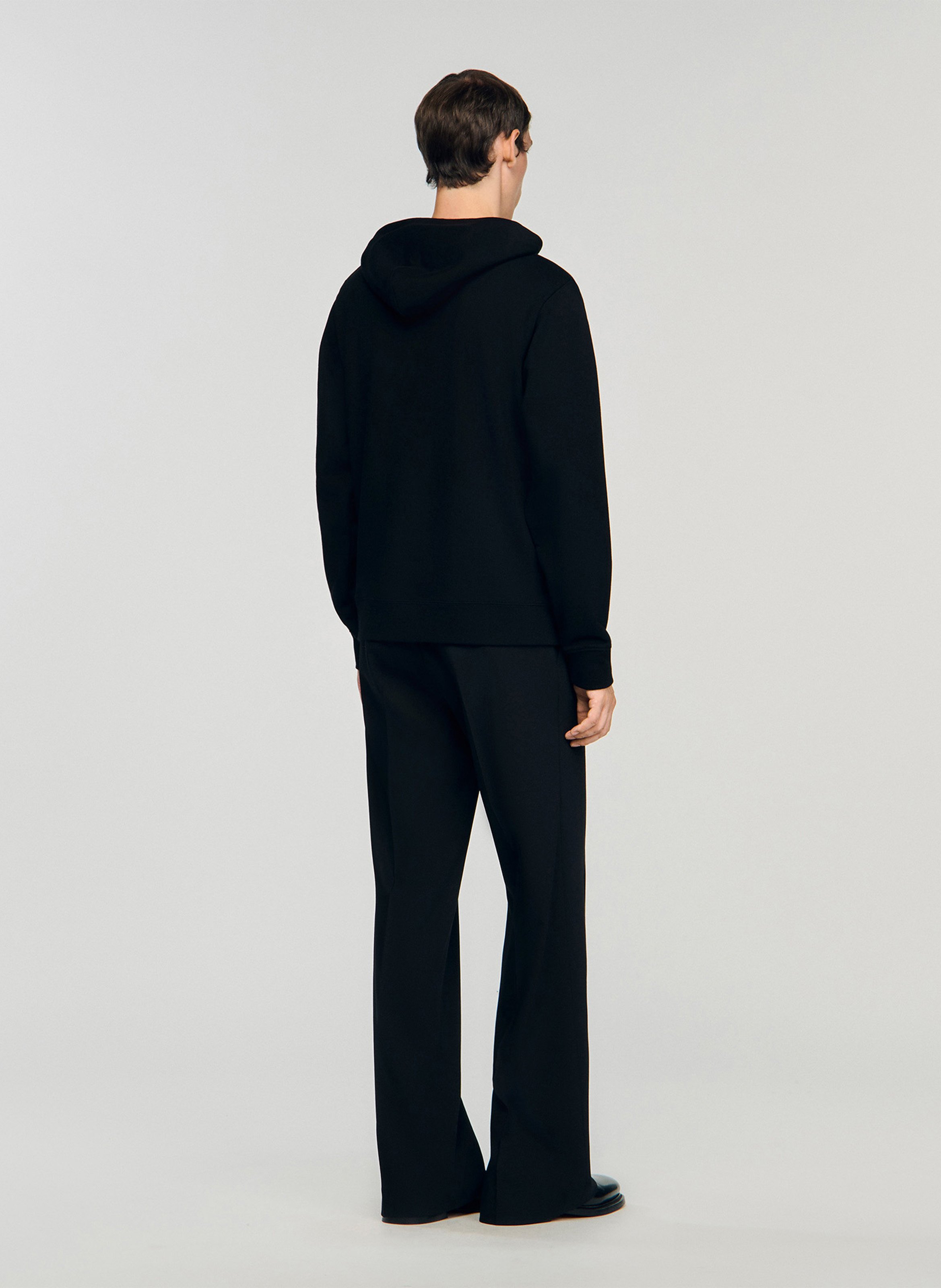 Regular-fit, katoenen polo SANDRO Zwart