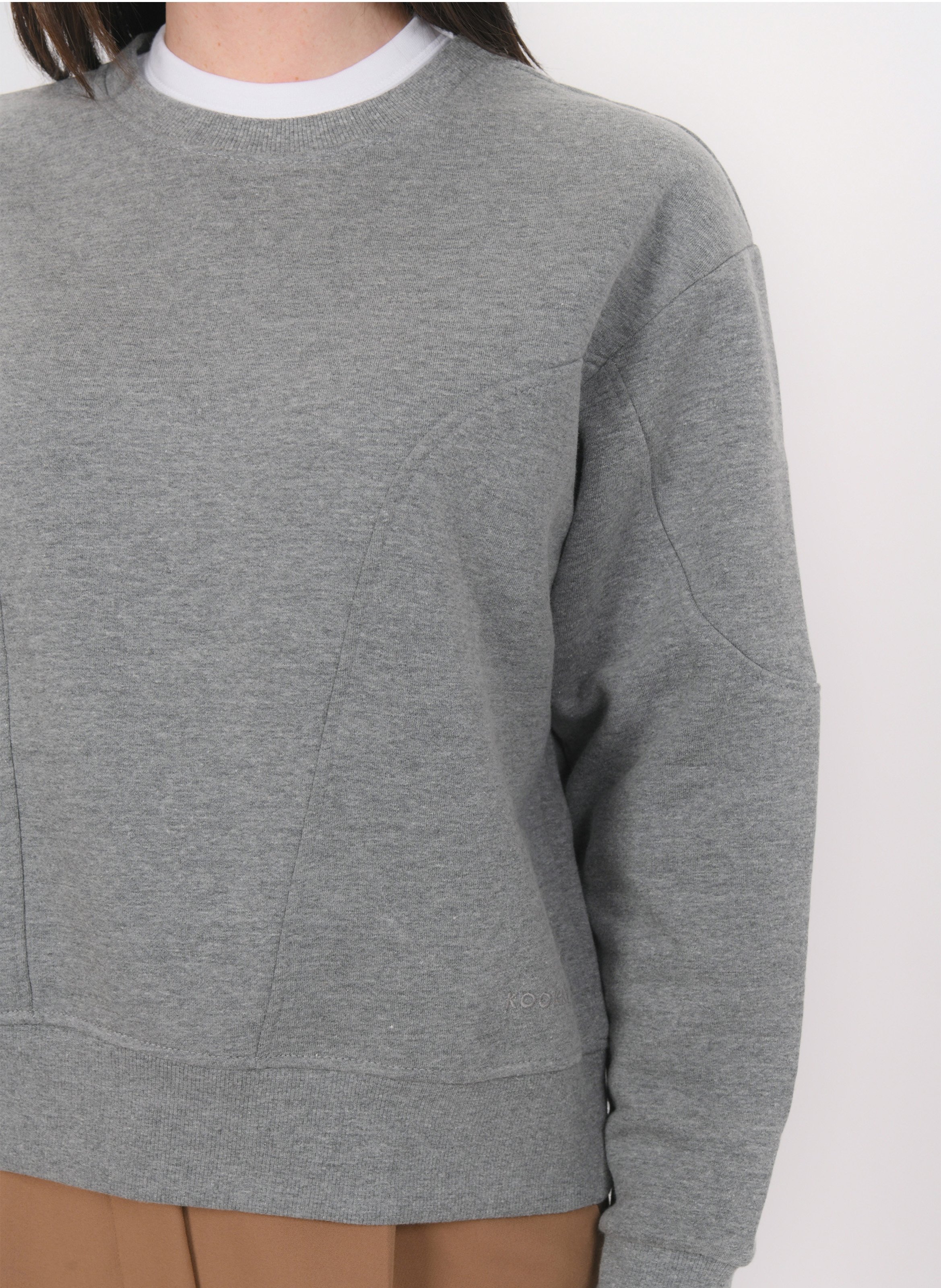 Sweat col rond en coton mélangé KOOKAI Gris