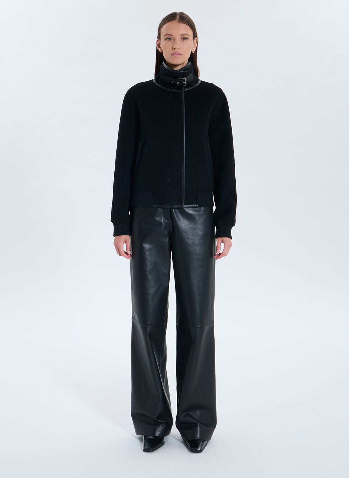 High-neck wool-blend jacket ZAPA Black