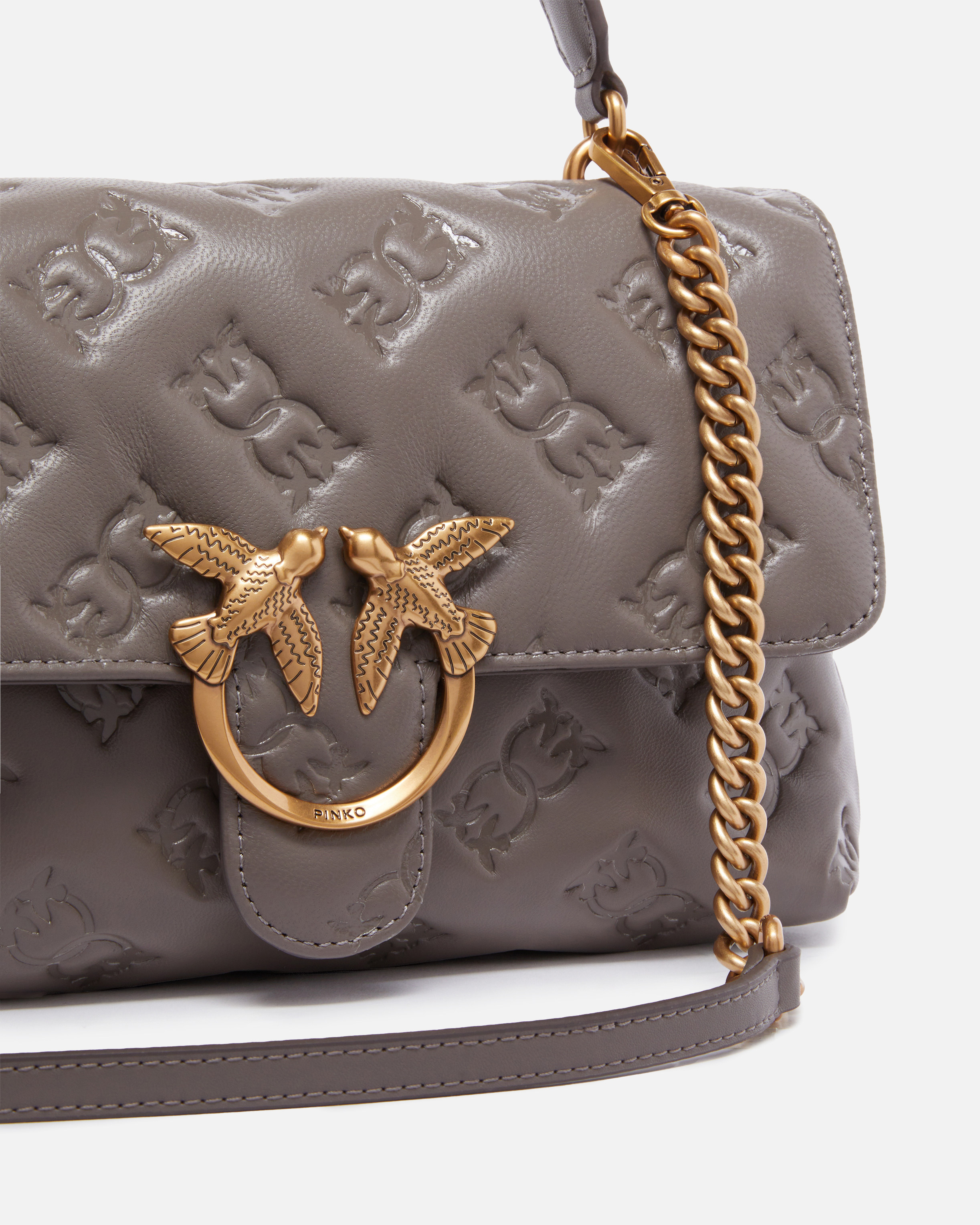 Medium Love Bag Puff shoulder bag in logo-embossed nappa leather PINKO Multicolored