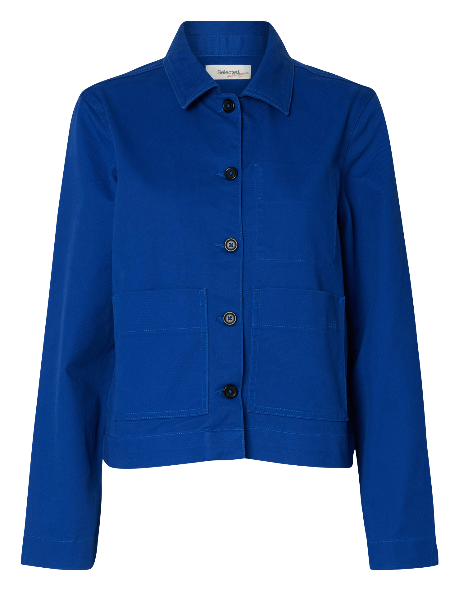 Cotton utility jacket SELECTED Blue