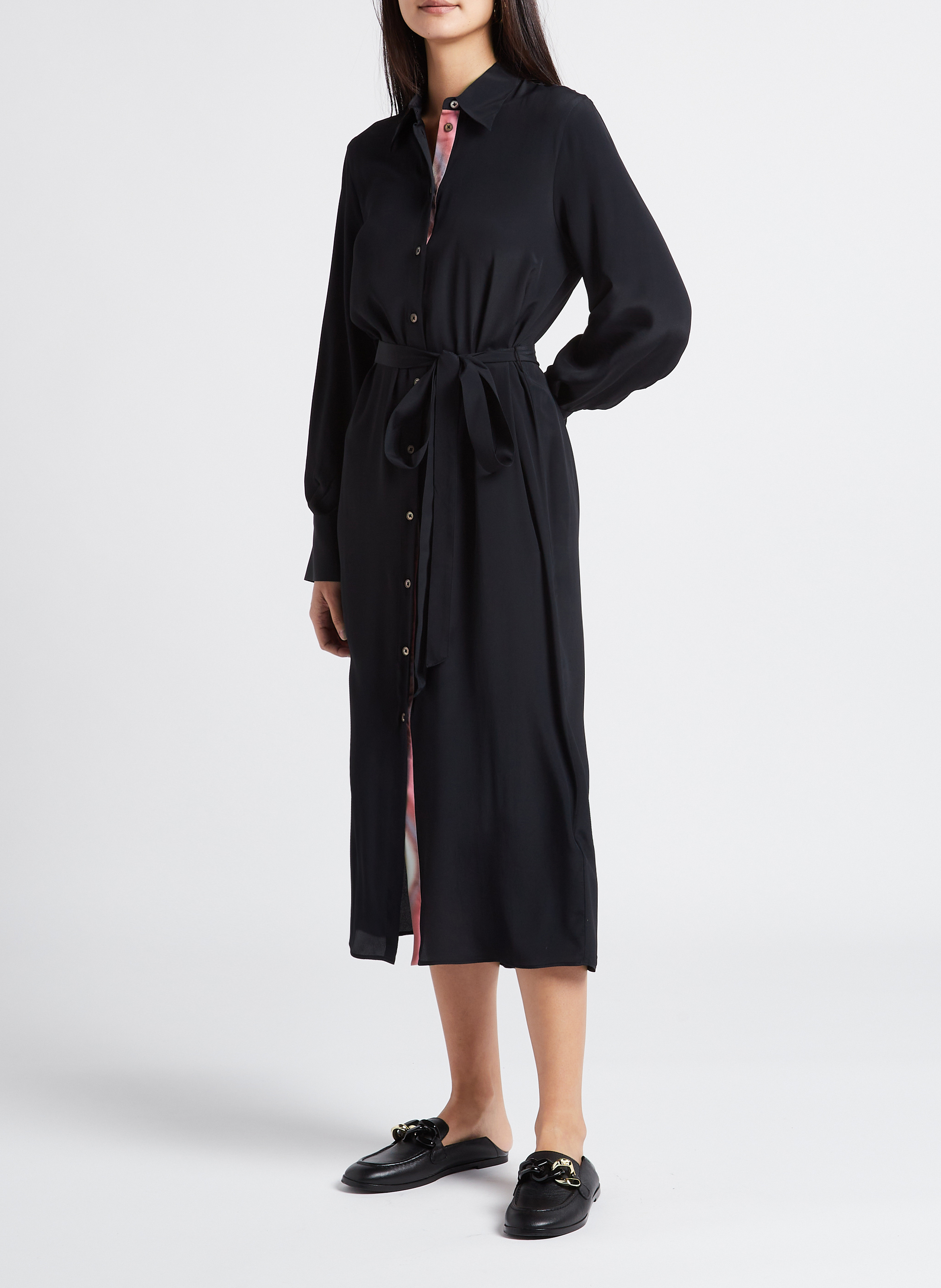 Robe midi droite col classique PAUL SMITH Noir