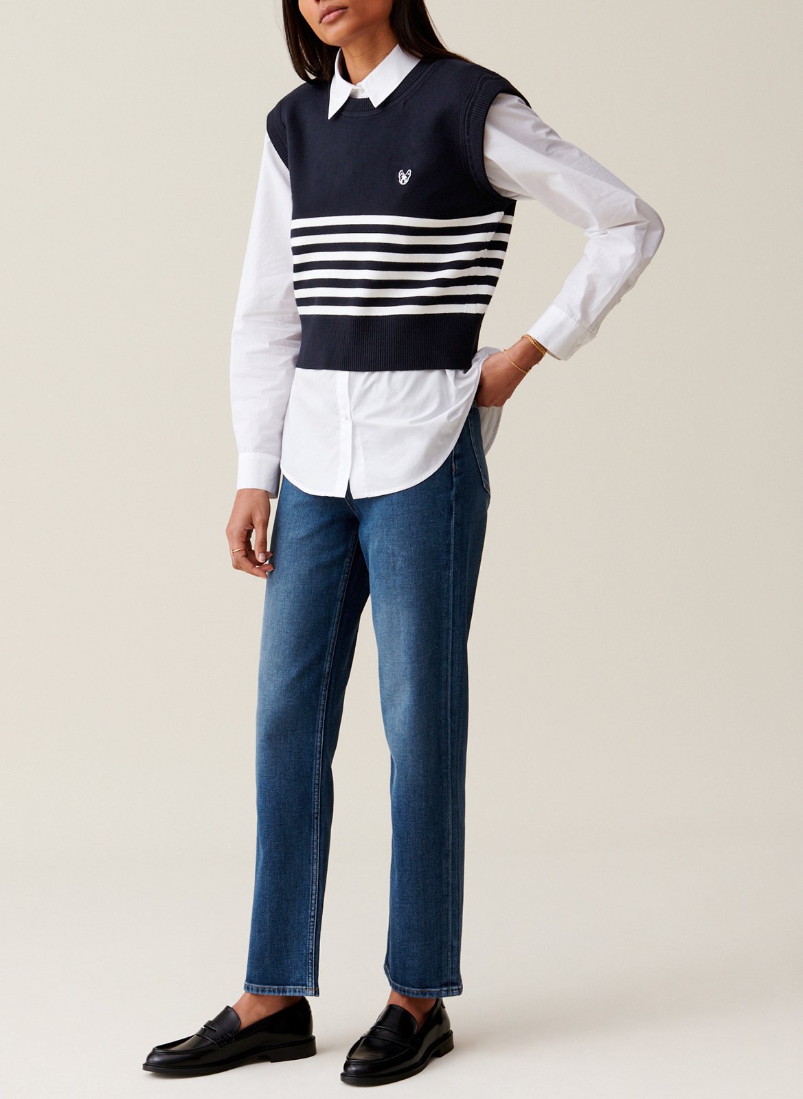 Pull col rond rayé CLAUDIE PIERLOT Multicolore