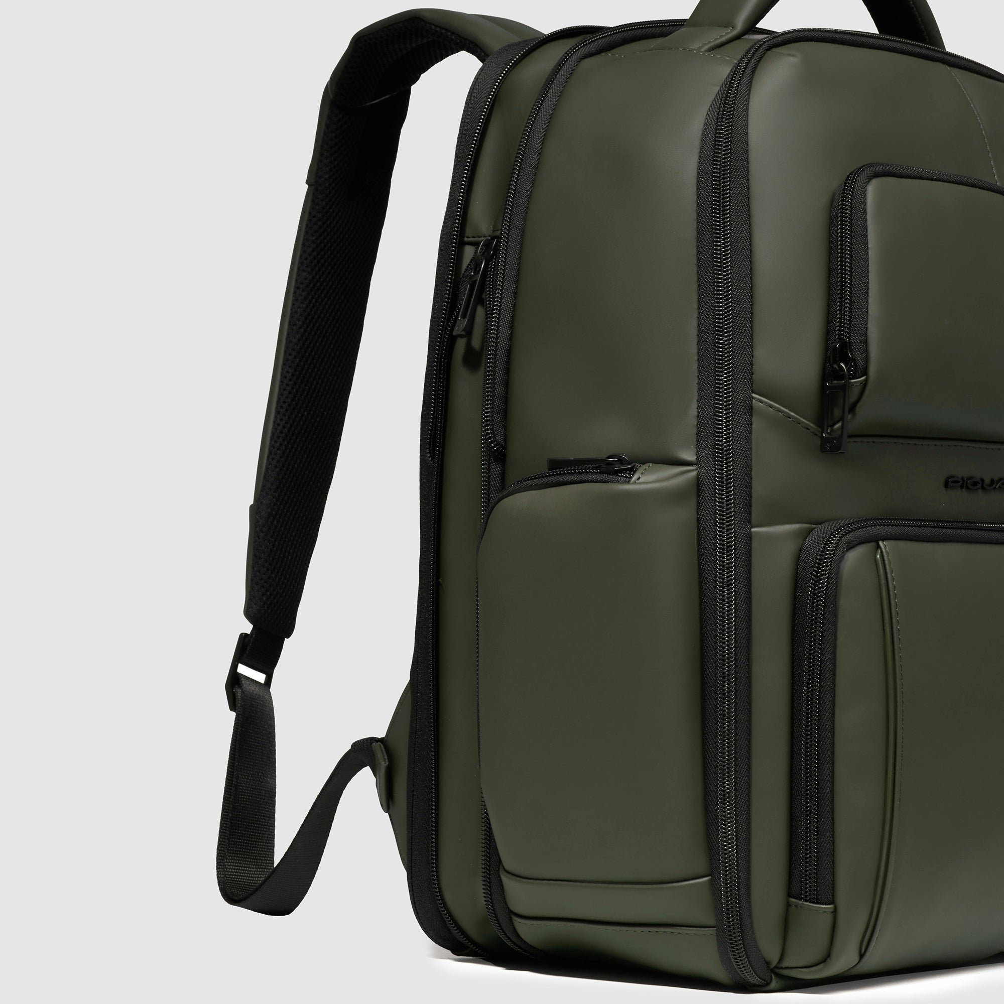 Water-repellent backpack with fast-check opening PIQUADRO Green