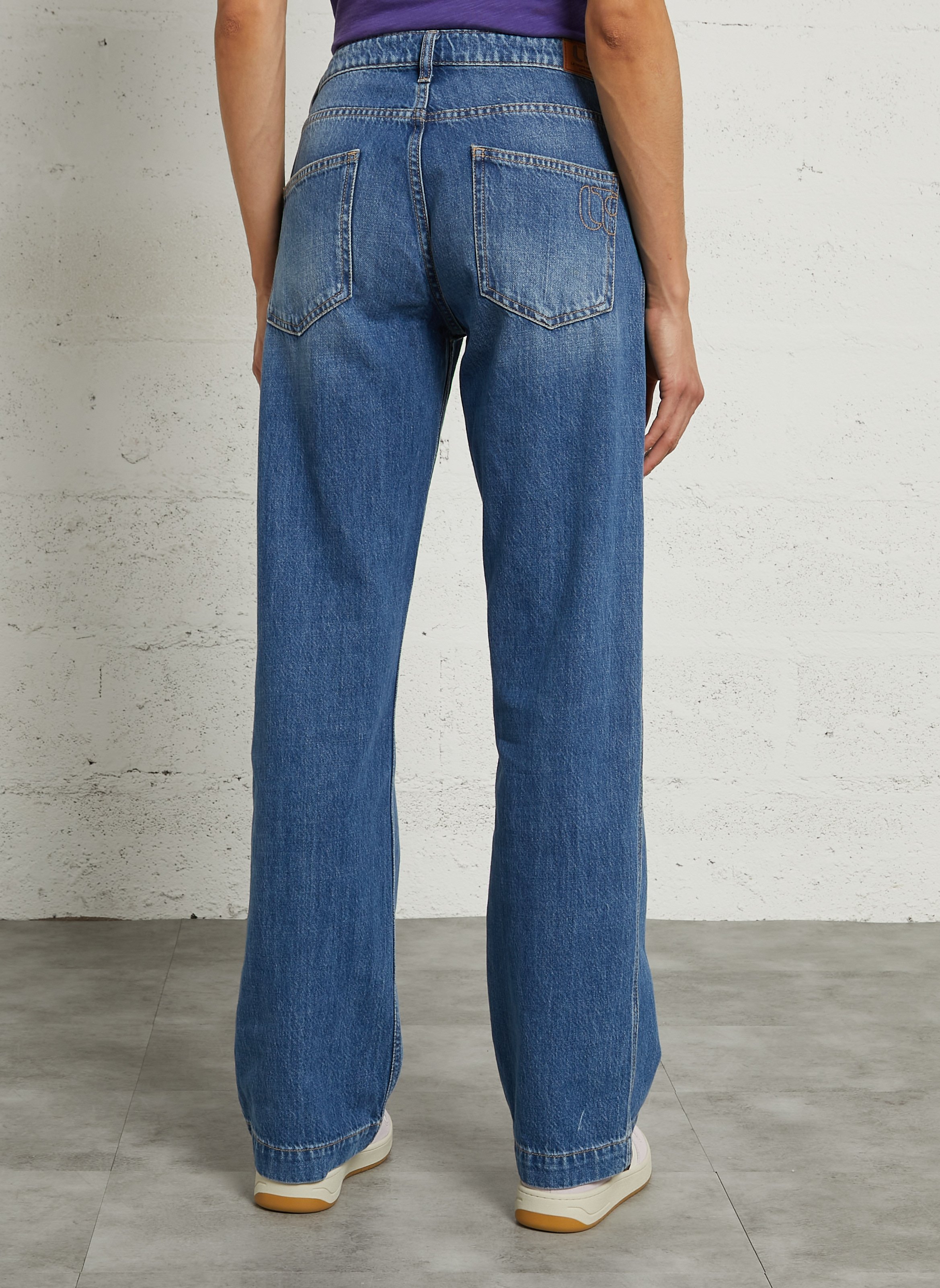 Jean droit en coton mélangé LE TEMPS DES CERISES Bleu