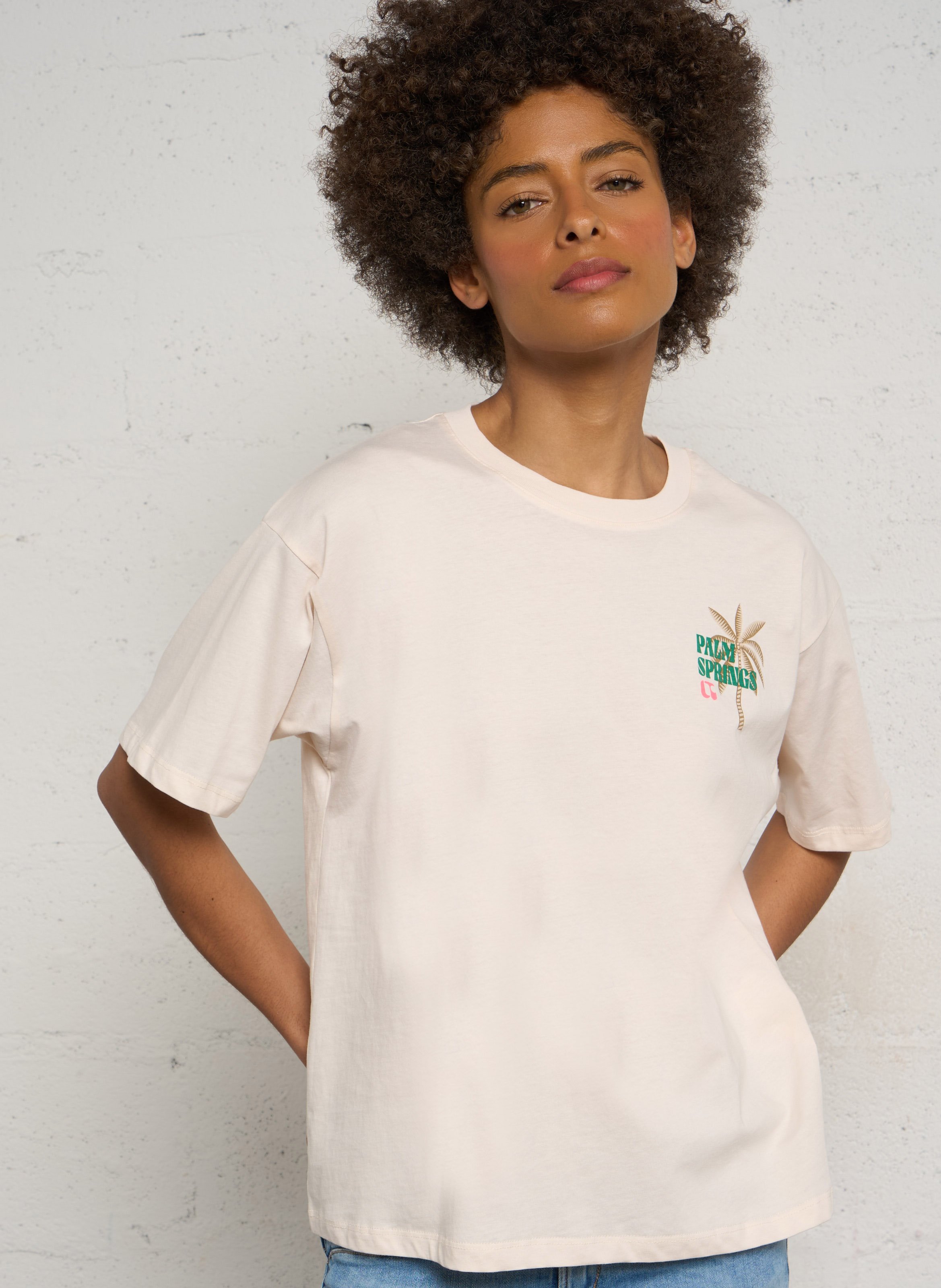 Oversize-Baumwoll-T-Shirt LE TEMPS DES CERISES Blau