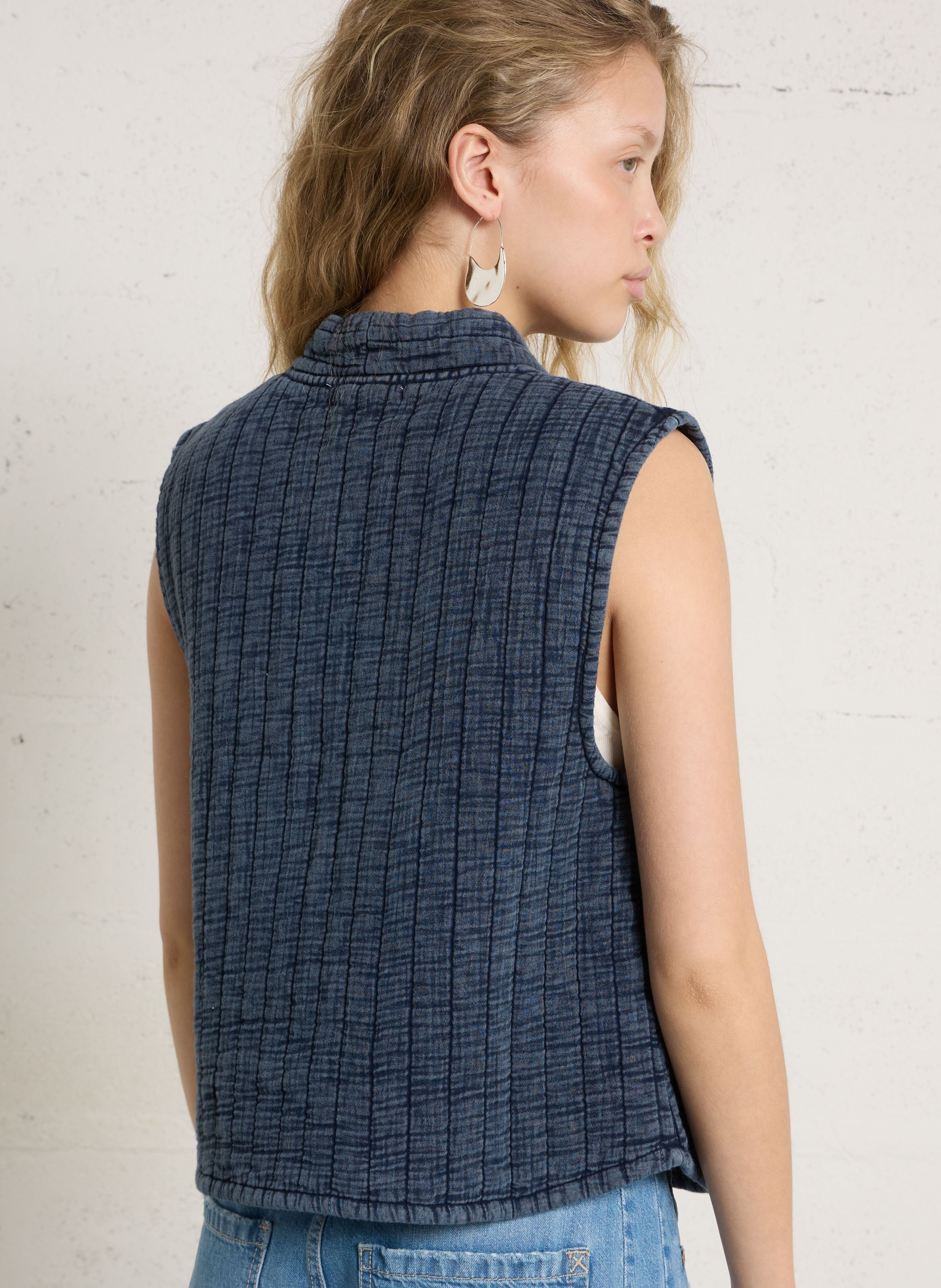 Quilted straight-cut jacket LA PETITE ETOILE Blue