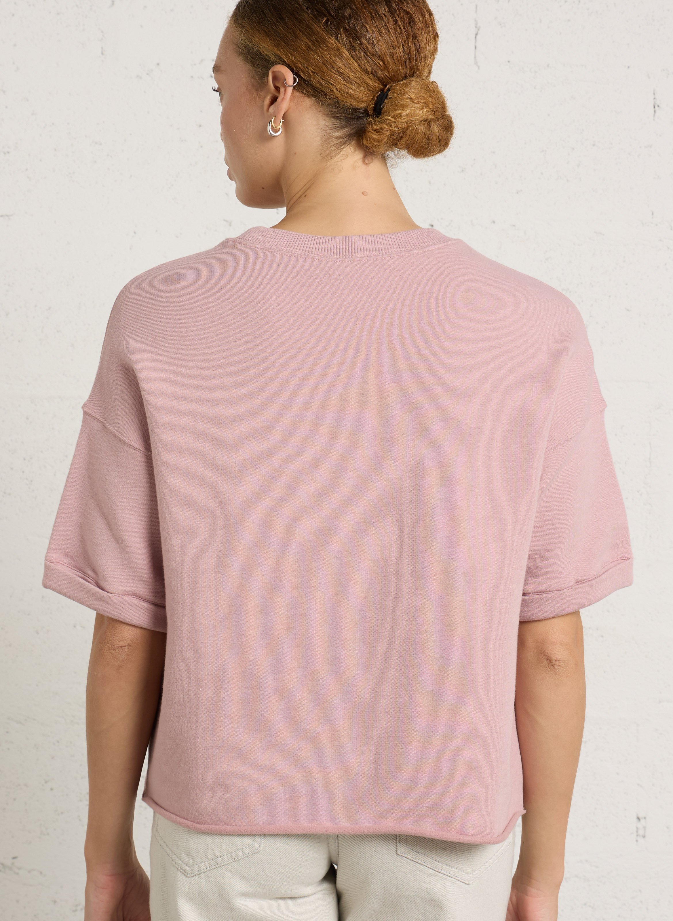 Oversized cotton-blend sweatshirt with round neck HOD PARIS Purple