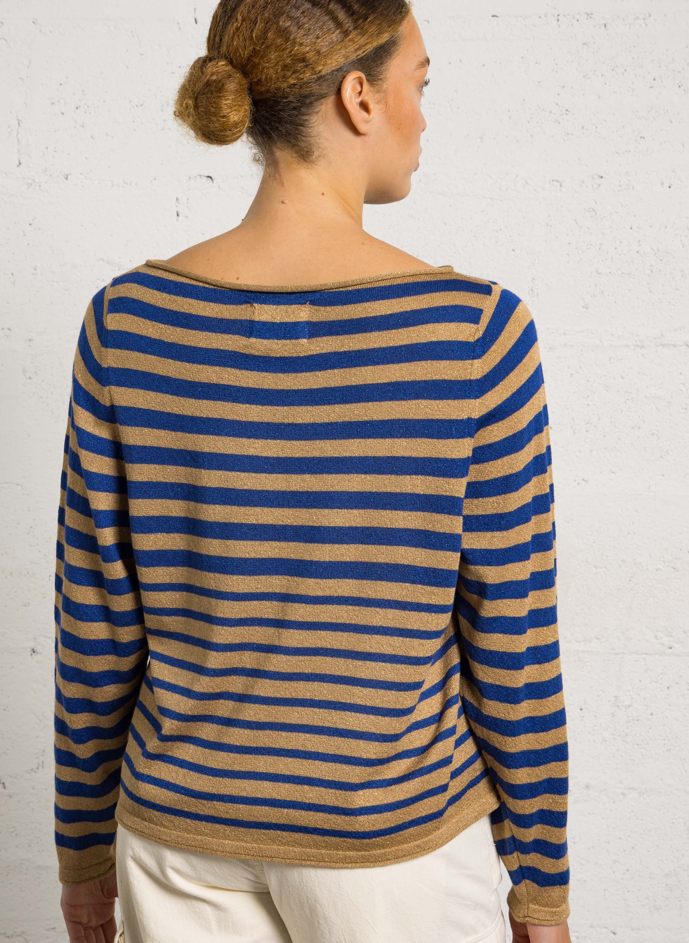 Pull droit à rayures LEON & HARPER Bleu