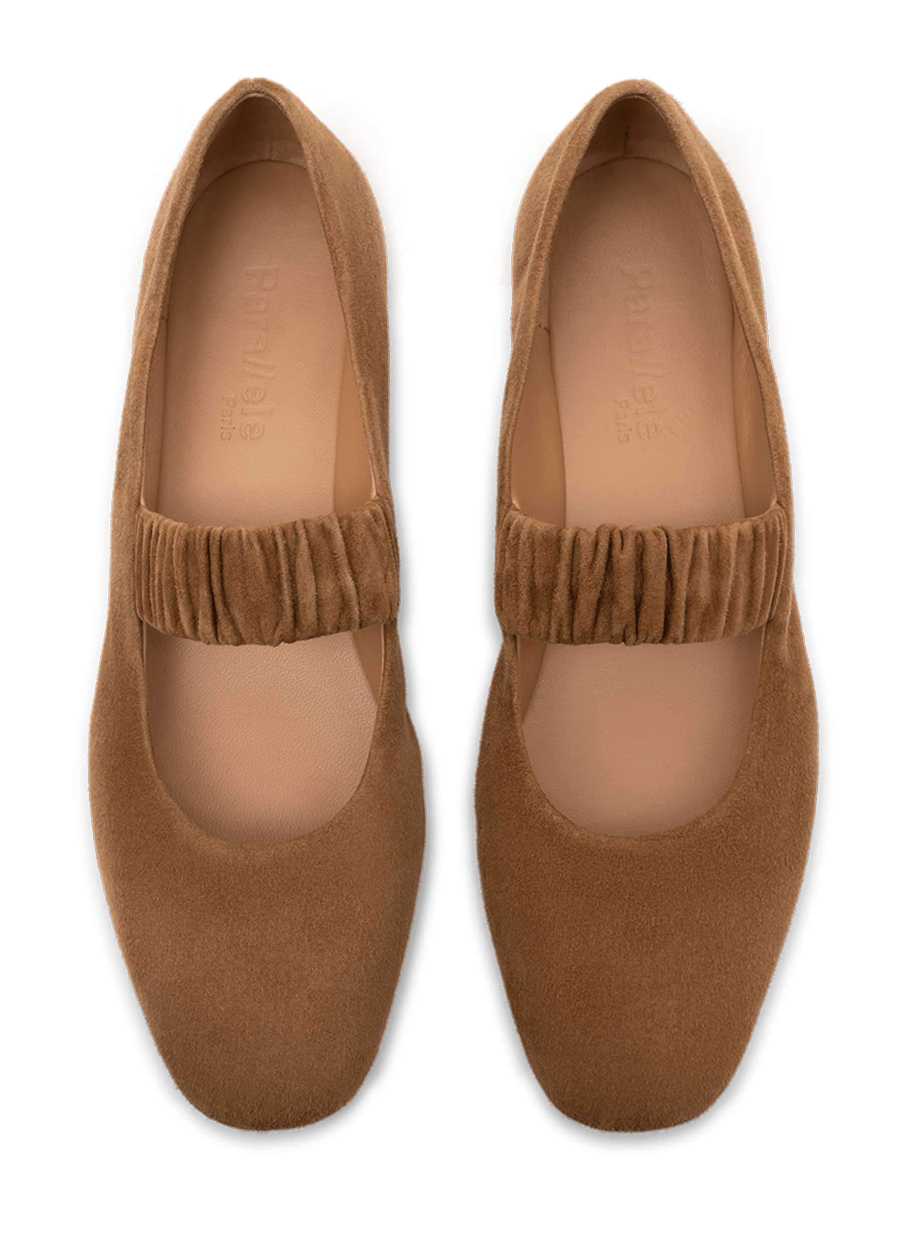Date suede leather ballet flats PARALLELE PARIS Brown