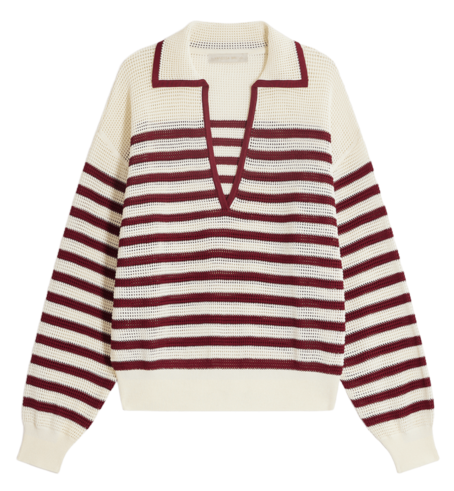 Rechte polo trui met strepen van katoen VANESSA BRUNO Rood