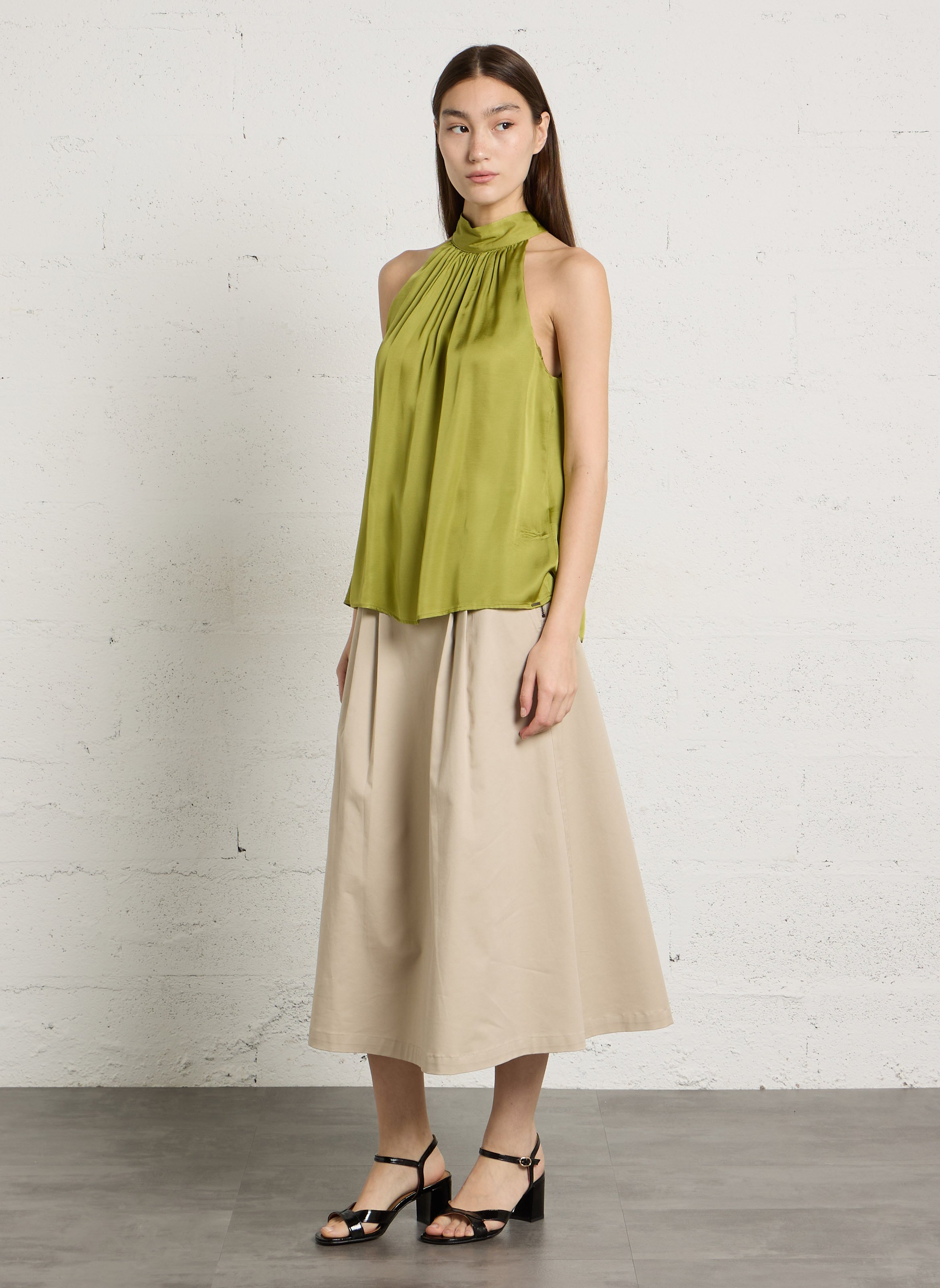 Top col montant IKKS Vert