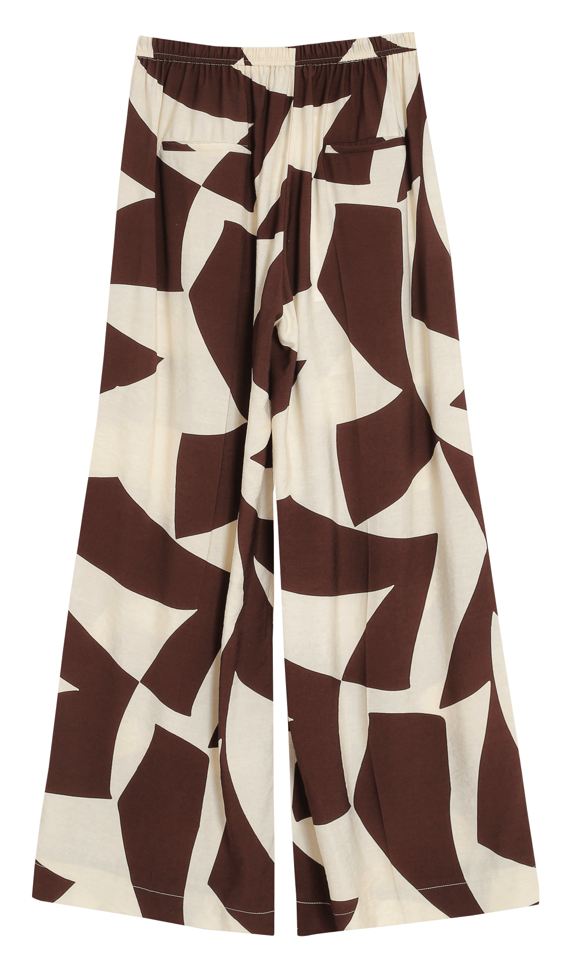 Pantalon large taille mi-haute imprimé GRACE ET MILA Marron
