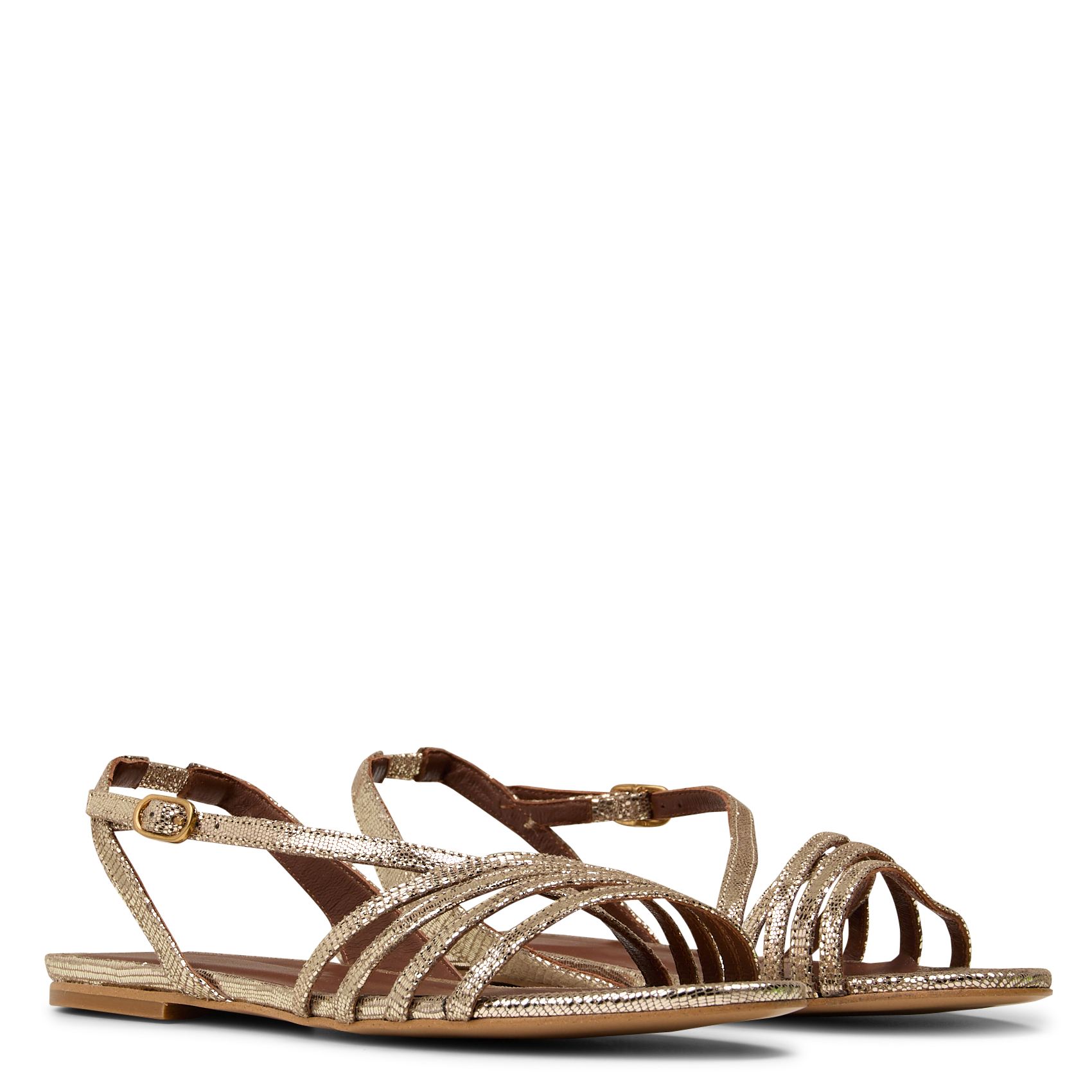 Aouda flat leather sandals ANONYMOUS COPENHAGEN Golden