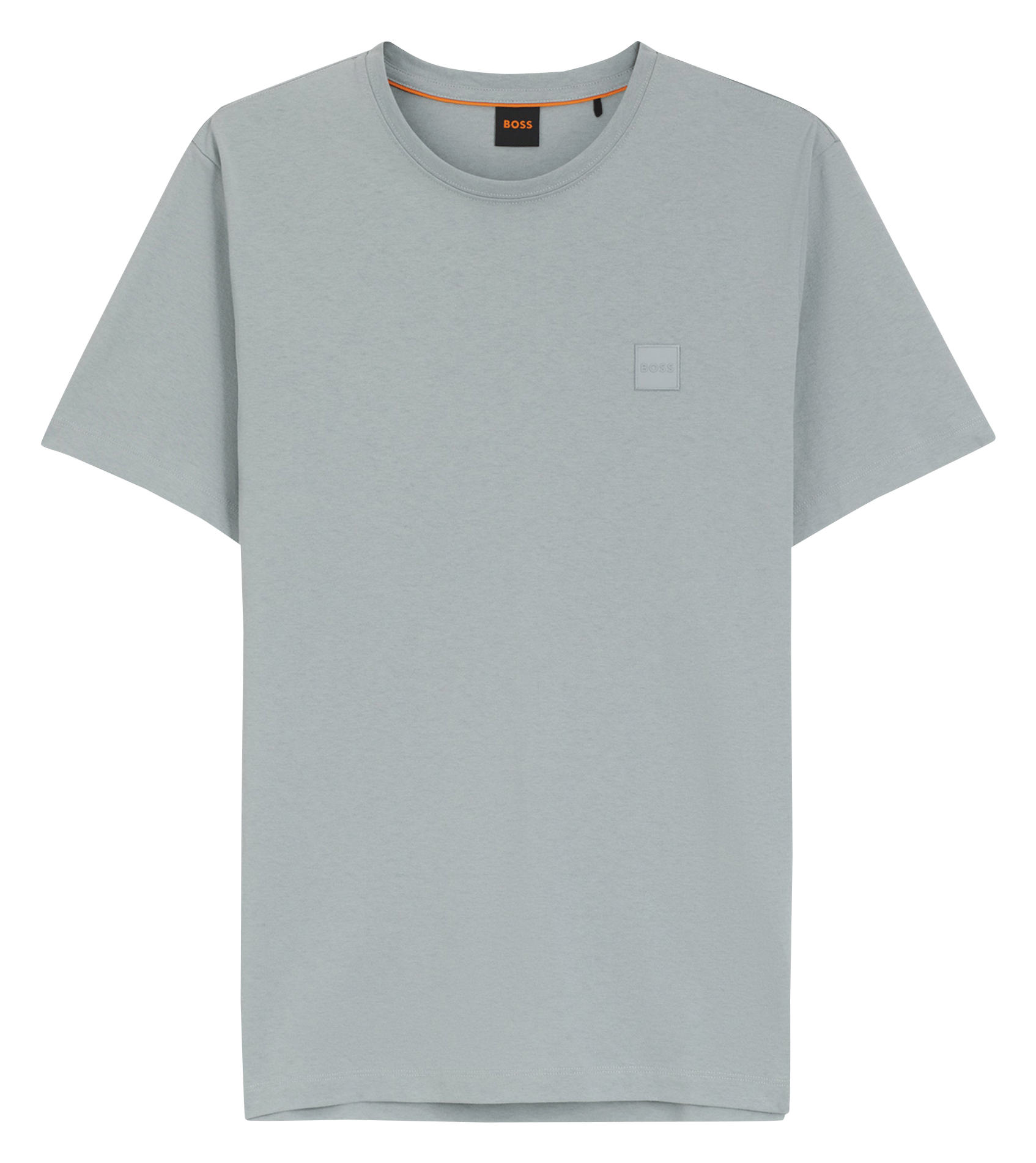 Short-sleeved round-neck cotton T-shirt  Gris chine