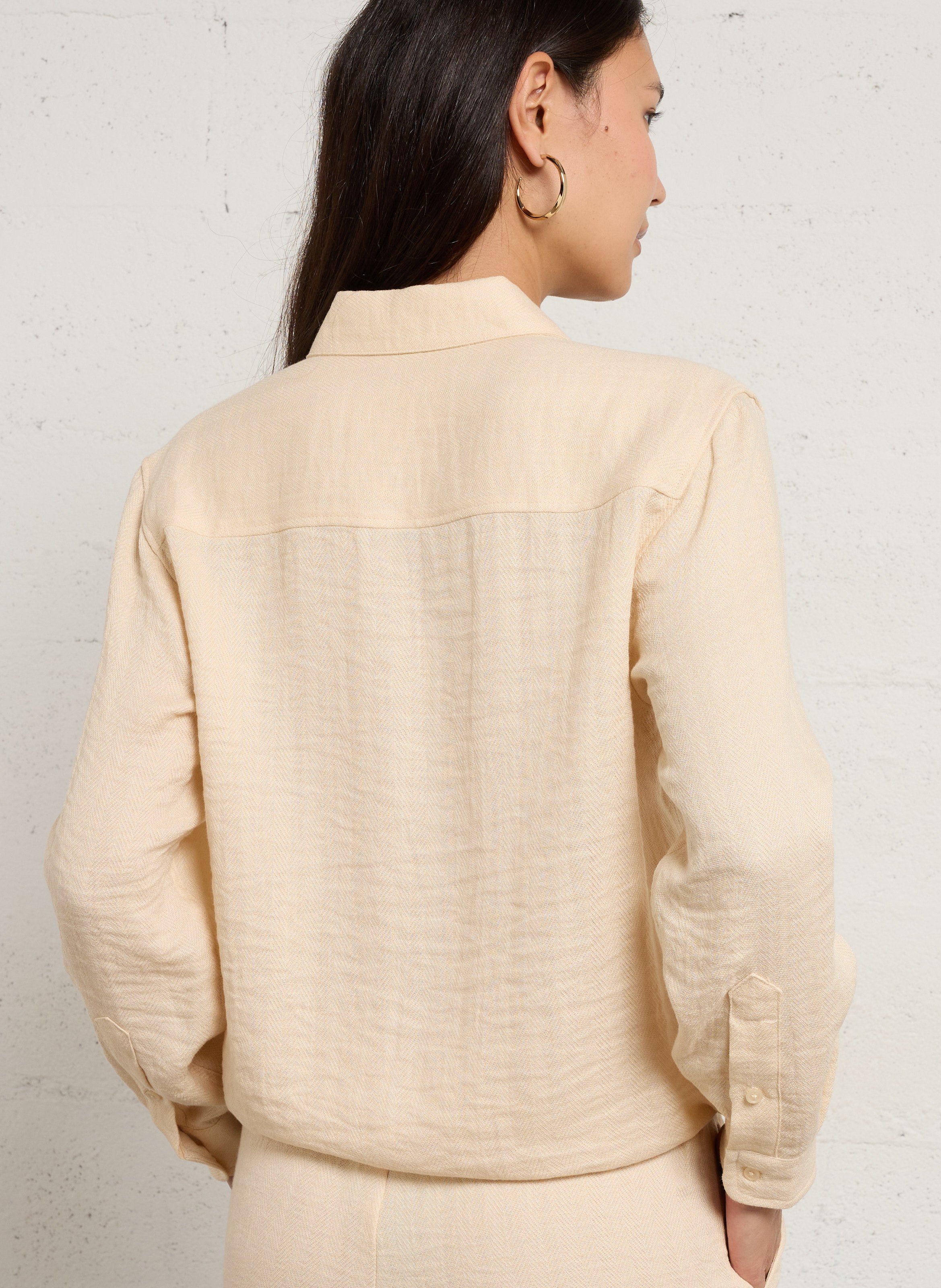 Chemise droite boutonnée ajustable MAISON 123 Beige