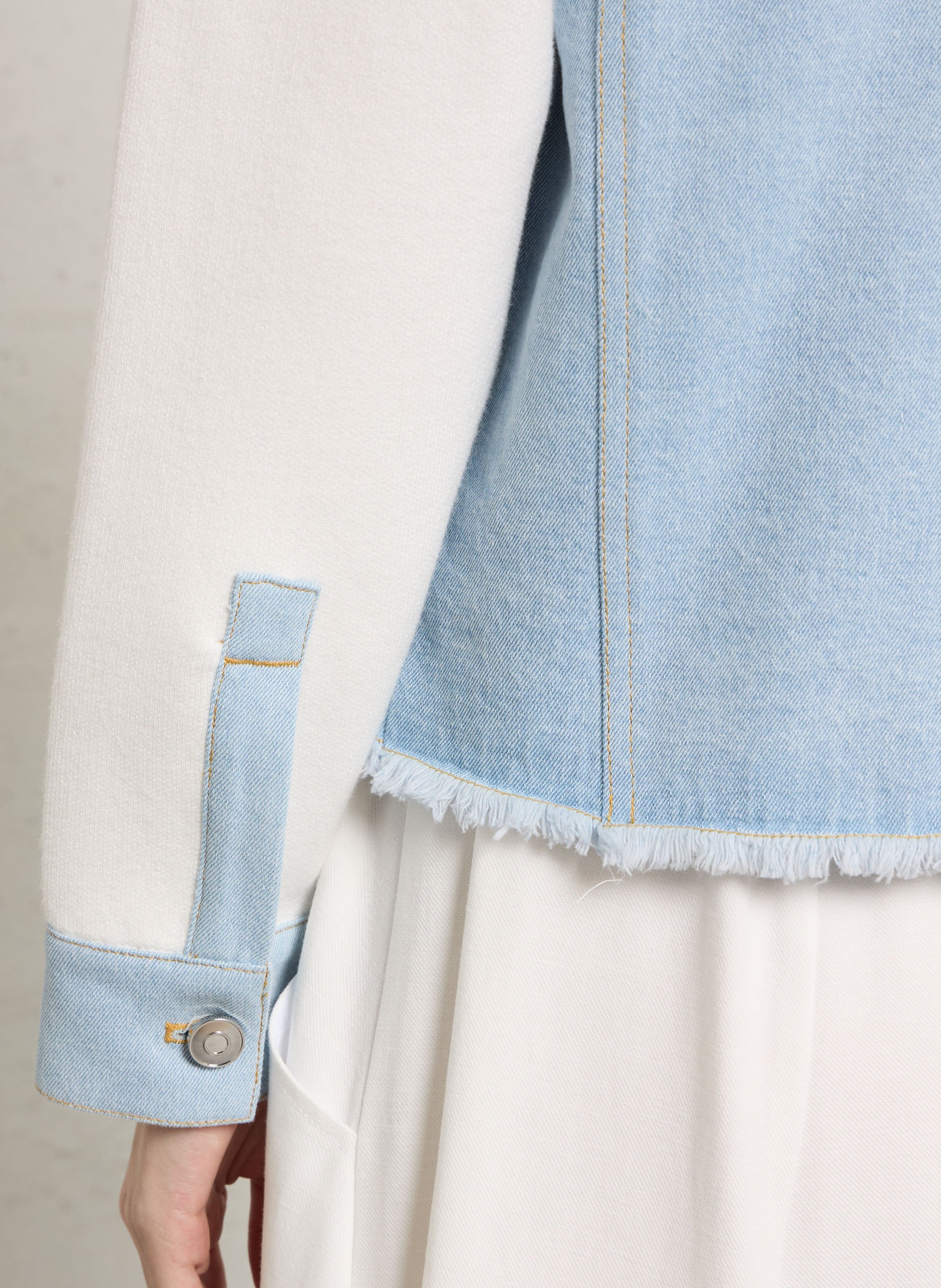 Veste droite col classique en coton MAISON 123 Blanc