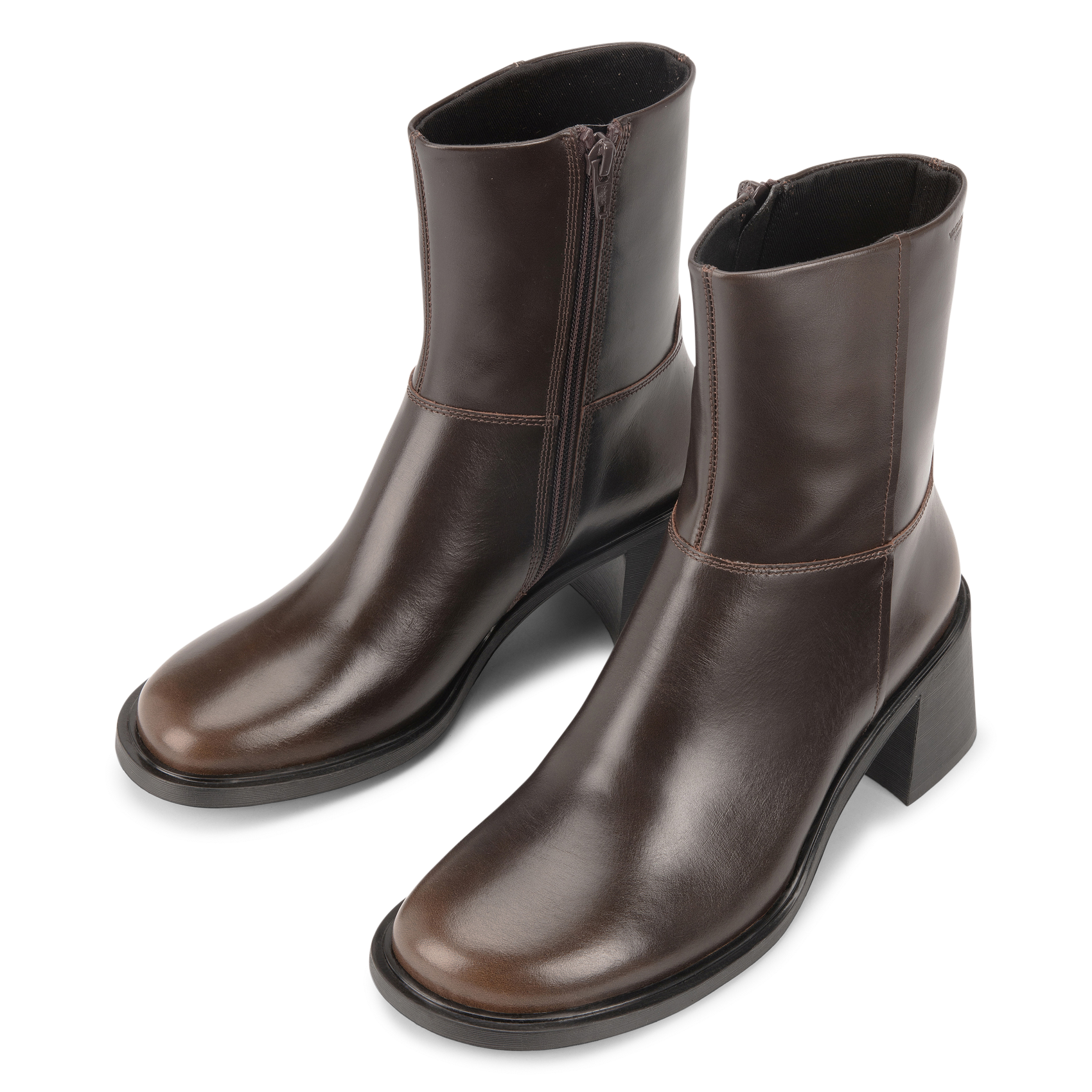 Stiefel in abgestuften Farben mit runder Kappe aus Leder VAGABOND Braun