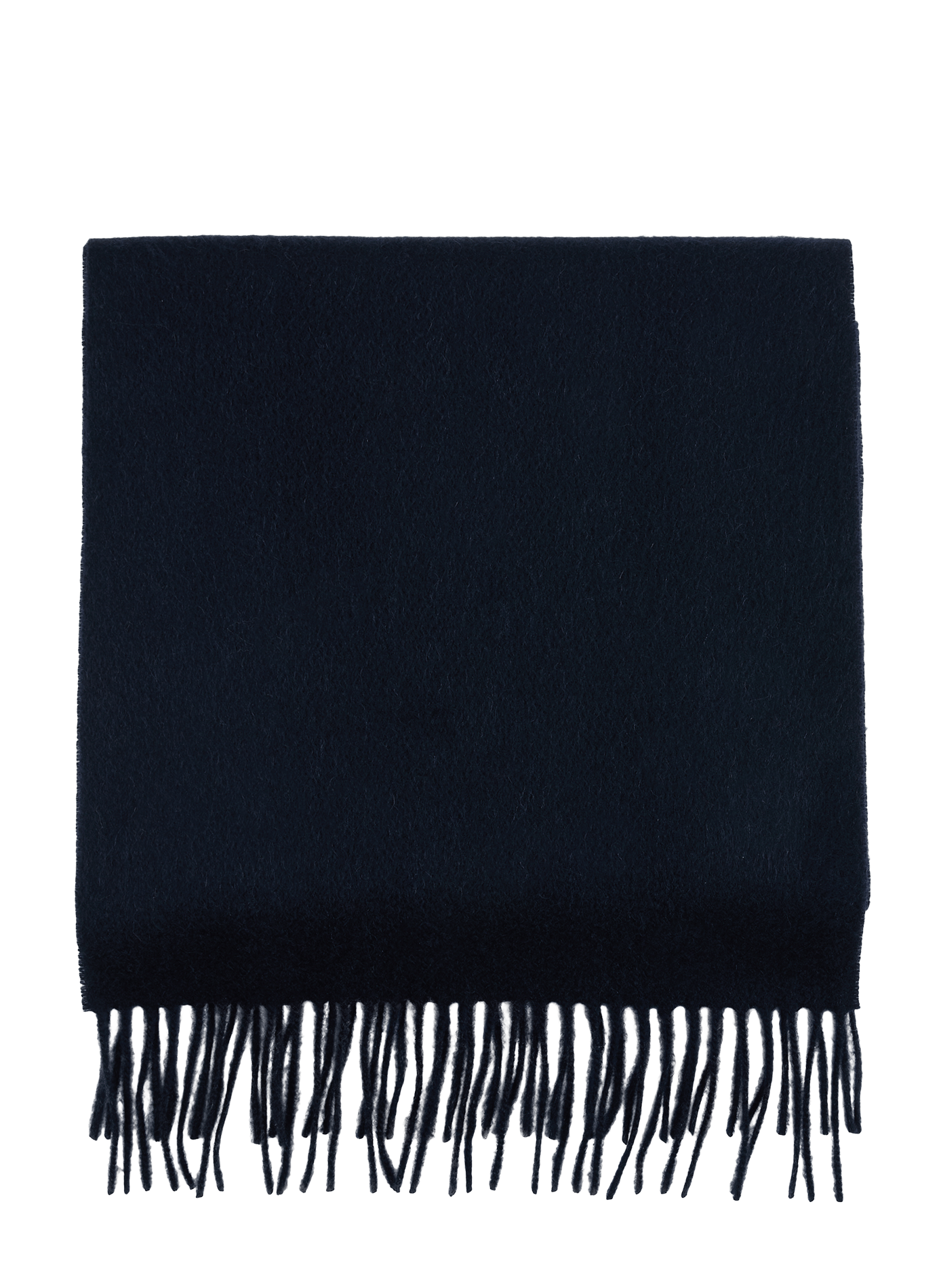 Solid scarf with fringed edges in cashmere SAISON 1865 Blue
