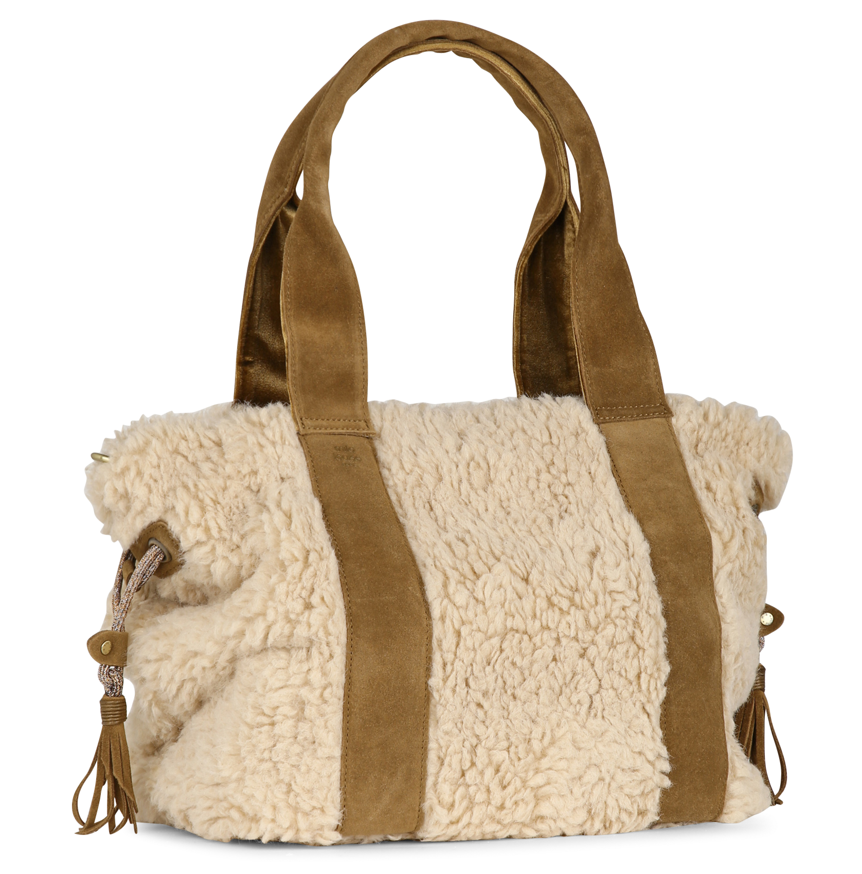 Handtasche aus Kunstpelz MILA LOUISE Beige