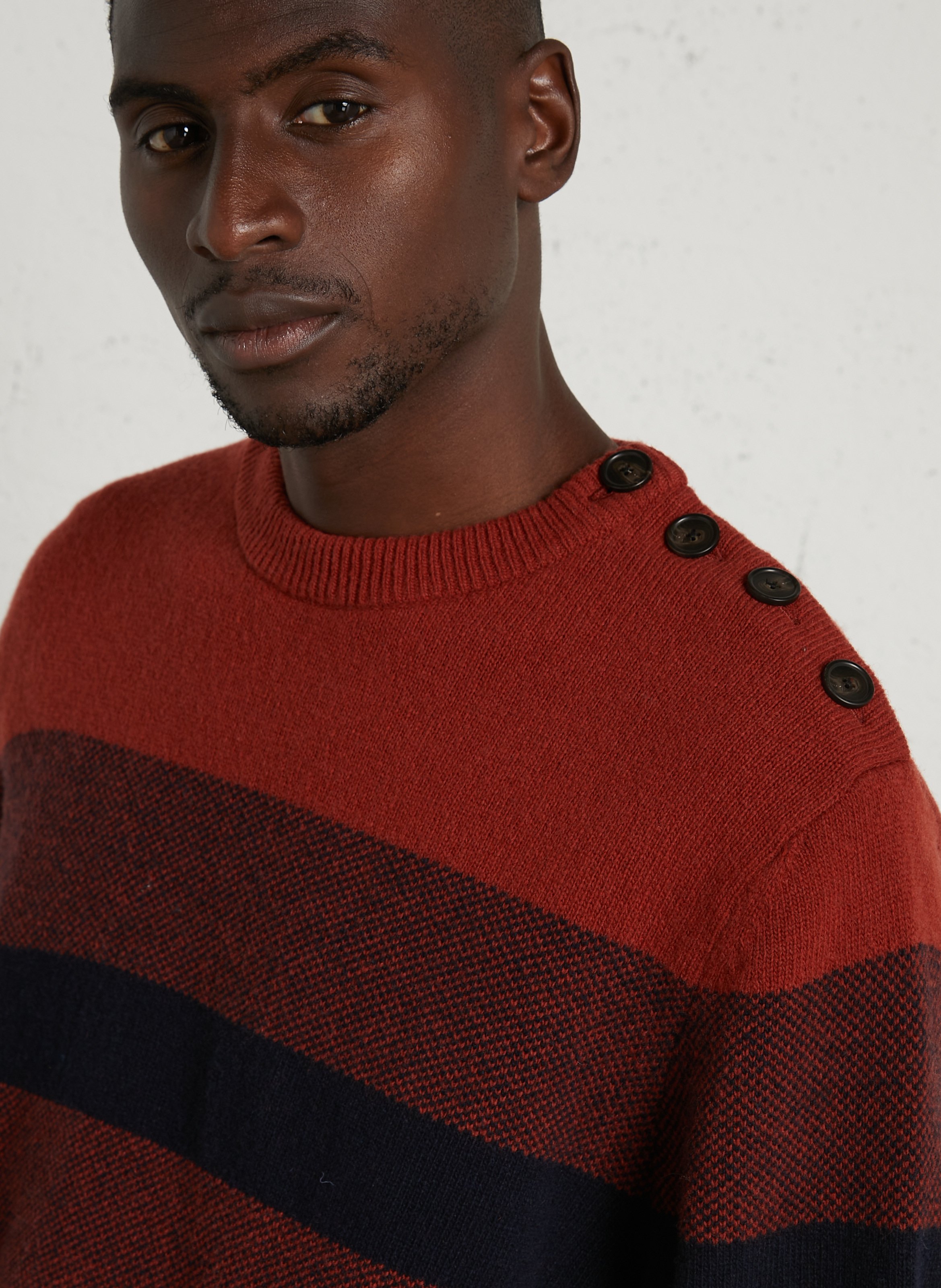 Pull droit en laine mélangée ARMOR LUX Bleu