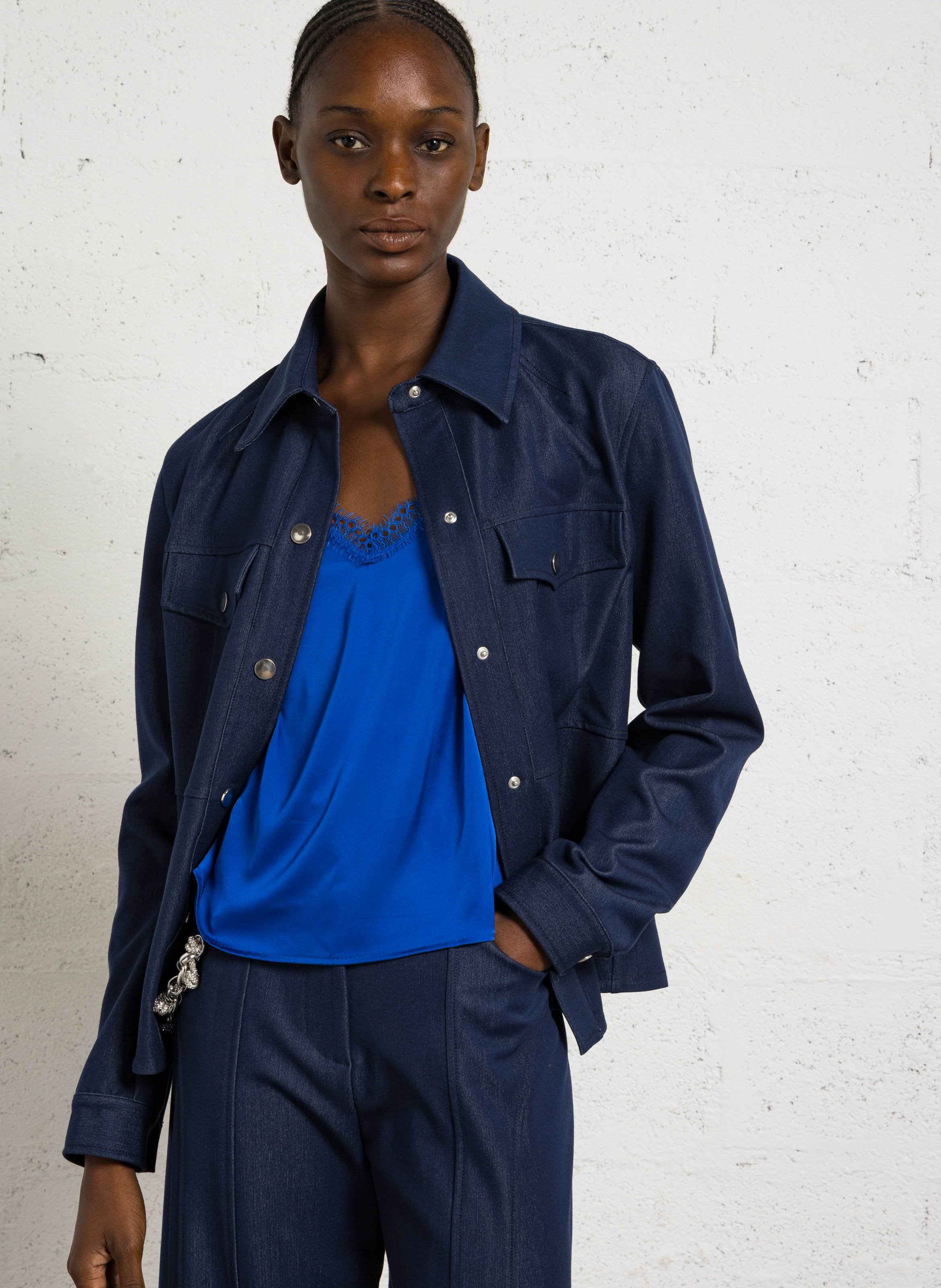 Veste boutonnée effet denim IMPERIAL Blue
