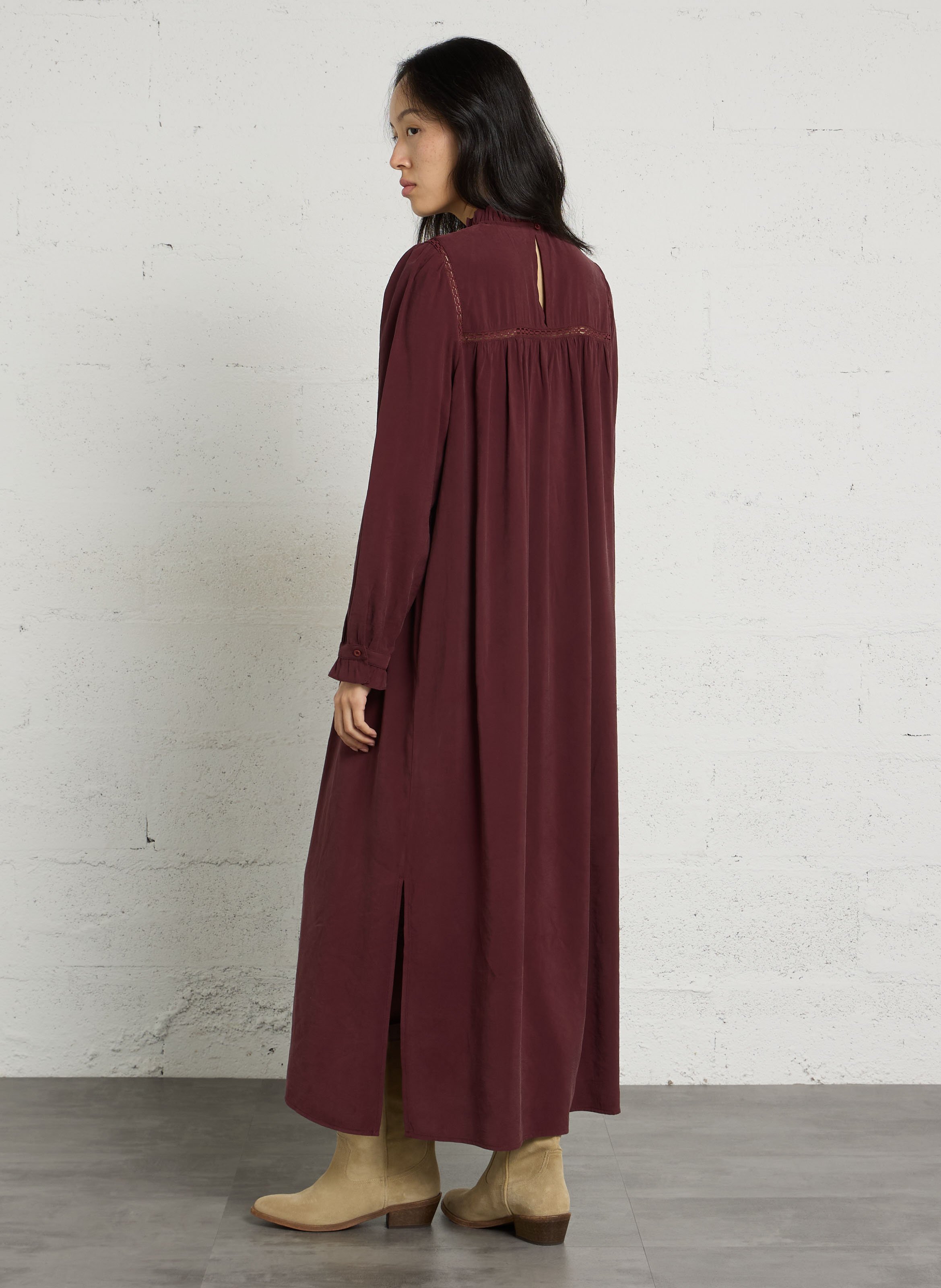 Robe longue brodée en coton mélangé  SEE U SOON Violet