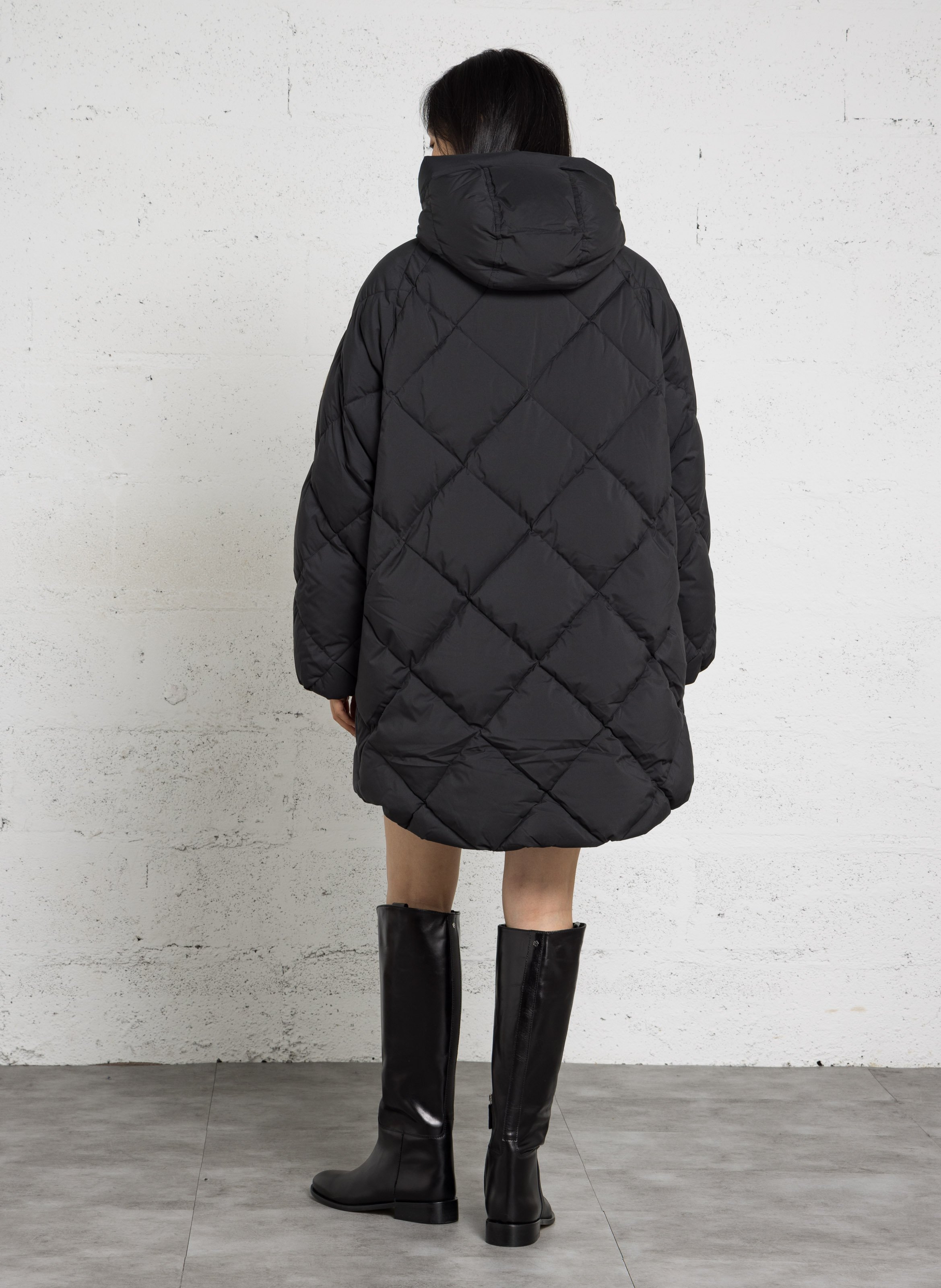 Long-sleeved quilted padded midi jacket PYRENEX Black