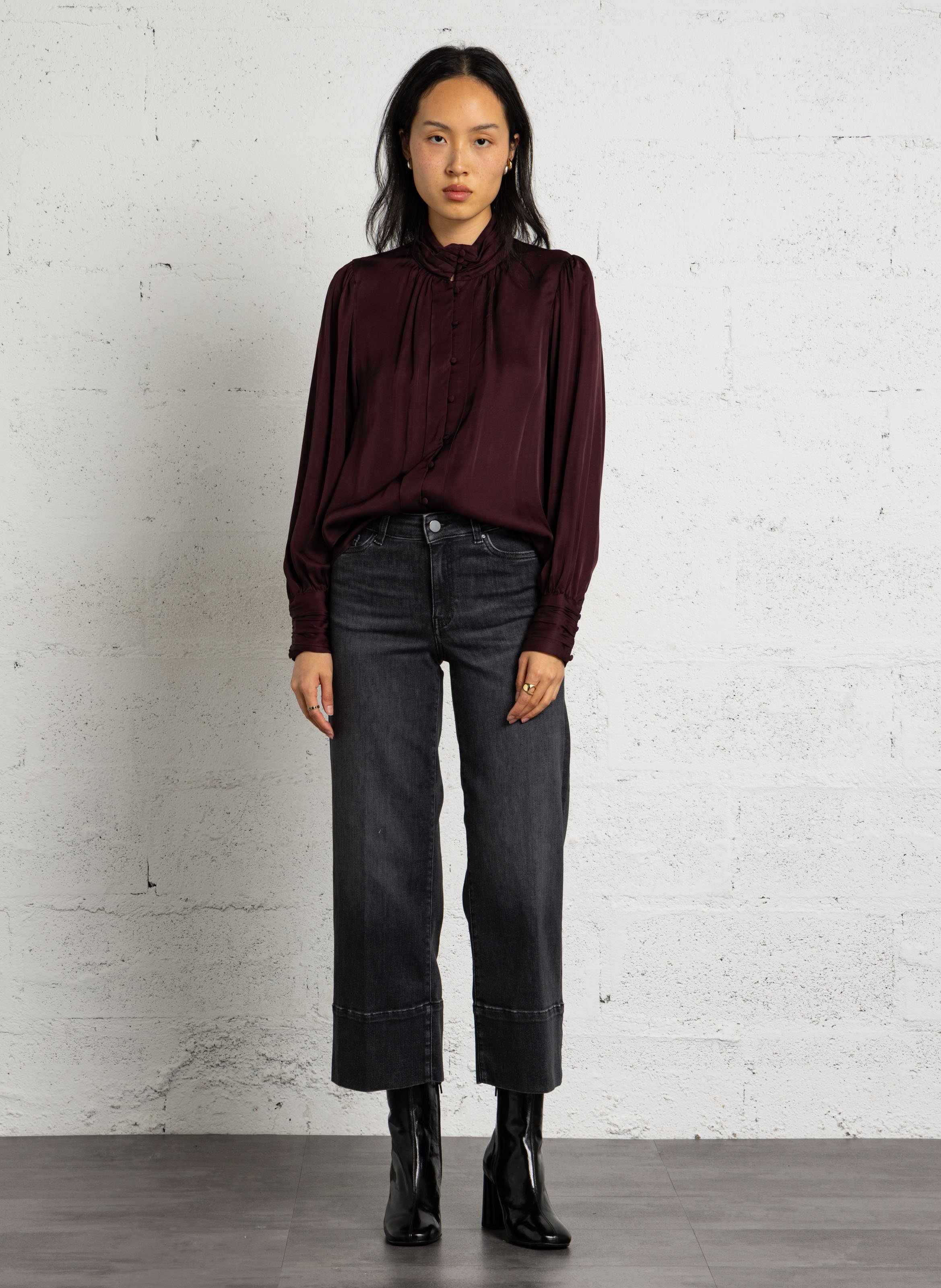 Rechte en vloeiende blouse MAISON 123 Violet