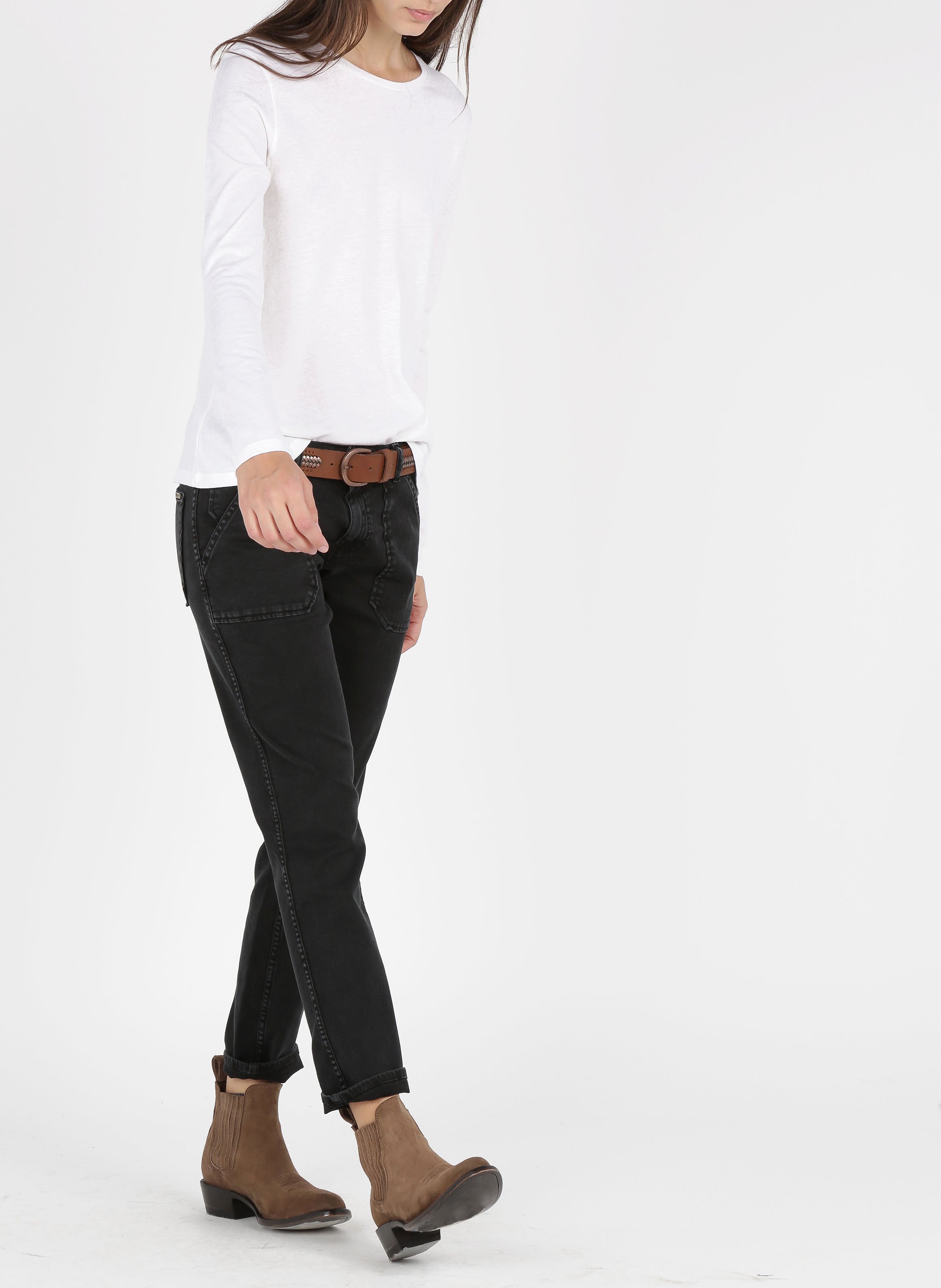 Vaquero slim de mezcla de algodón ACQUAVERDE Negro