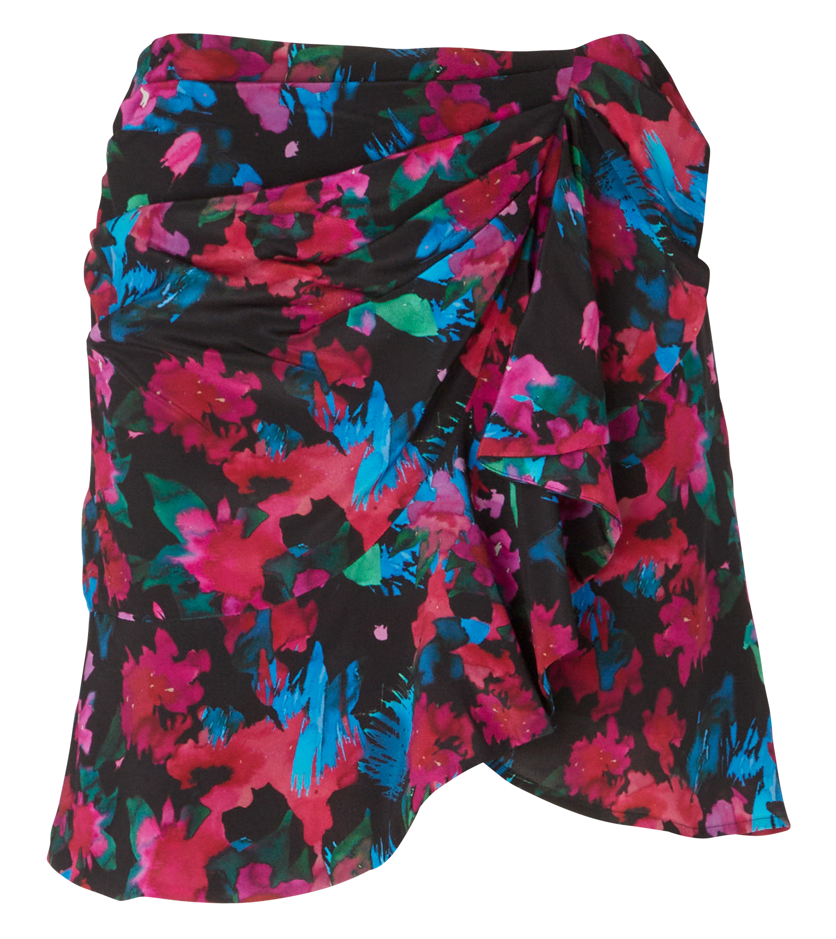 Jupe courte imprimé fleuri en soie  IRO Noir