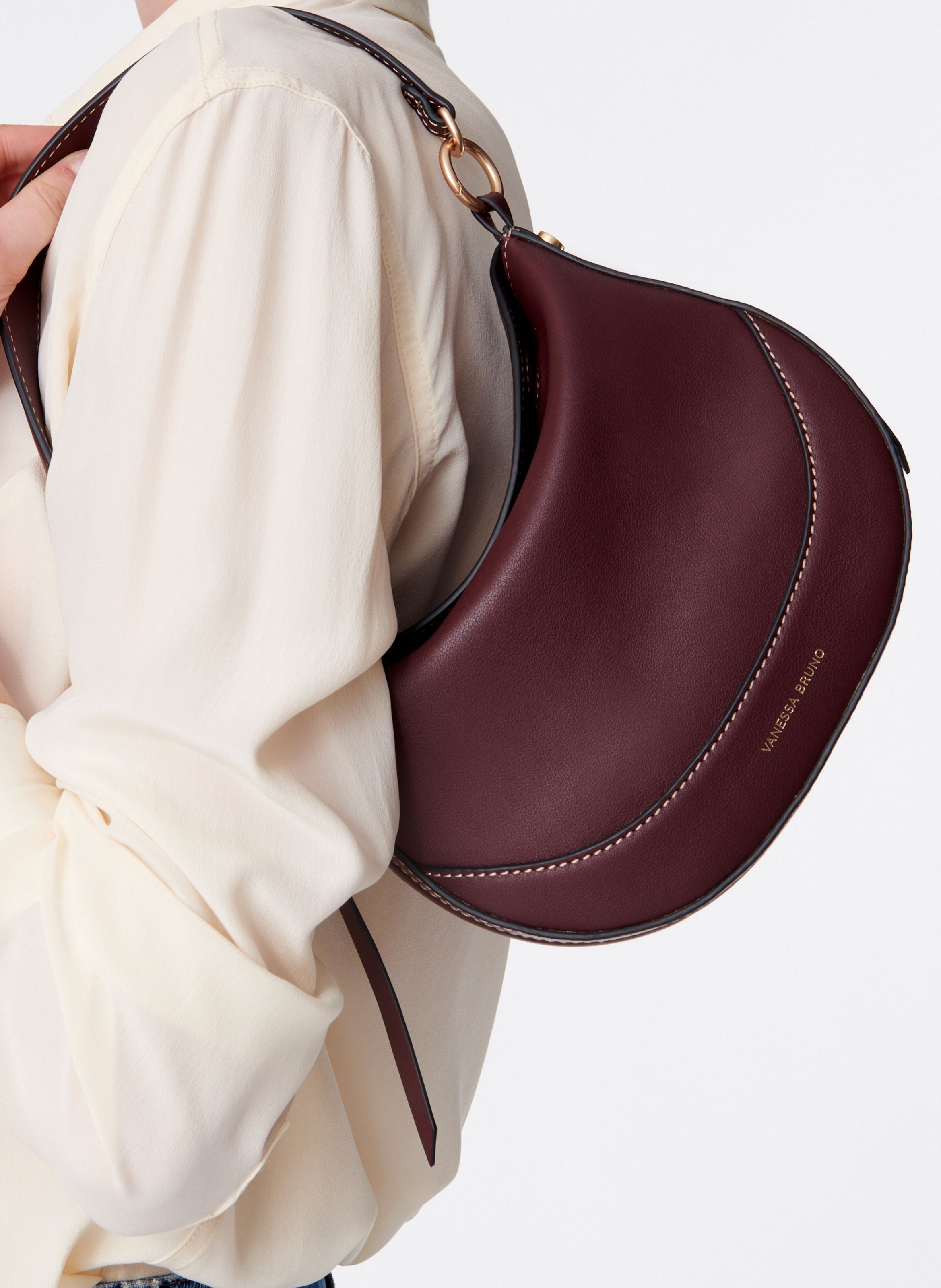 Sac paule En Cuir Mini Daily Bordeaux Vanessa Bruno Femme