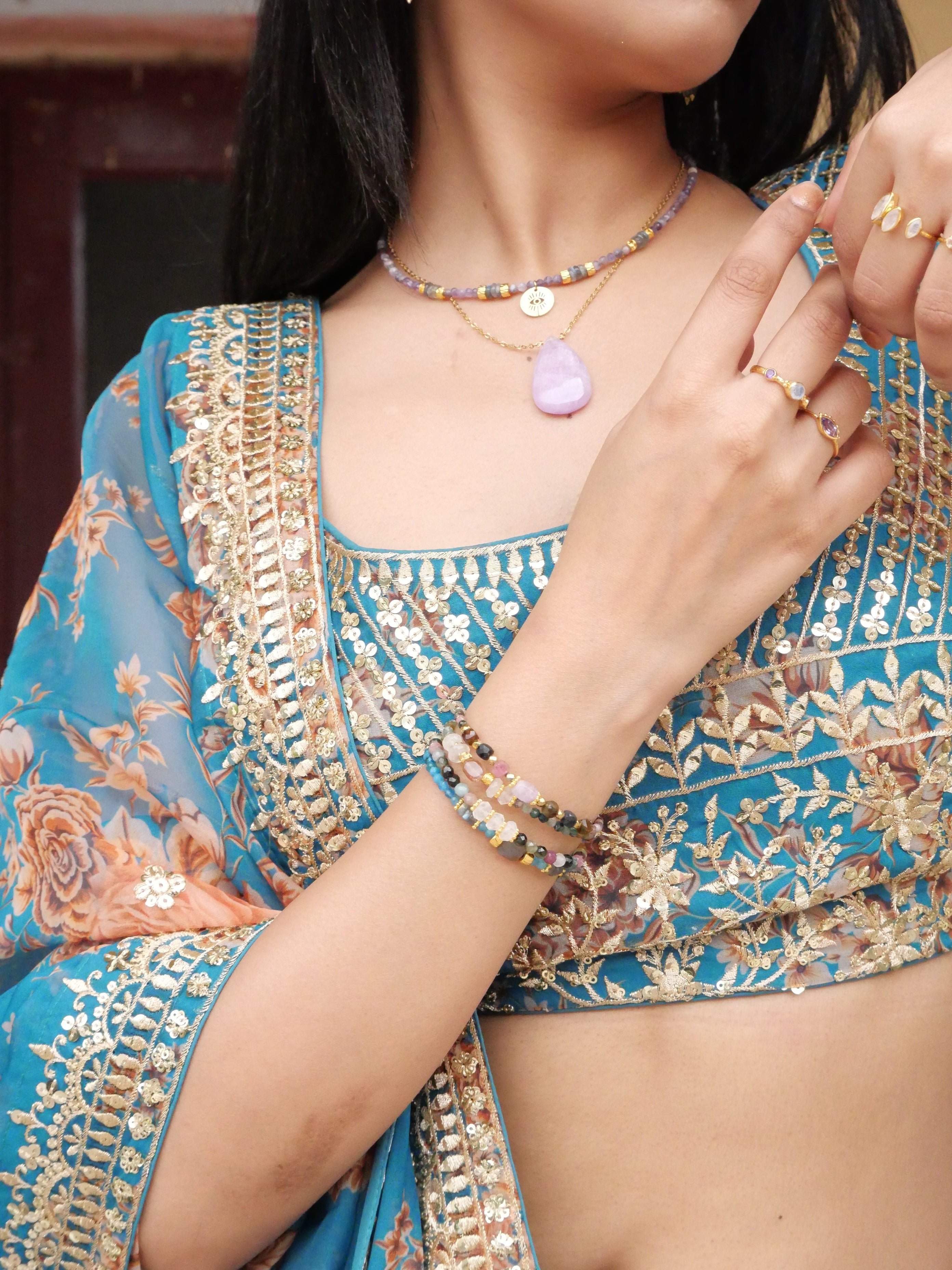 Apatite bracelet GINANDGER Blue