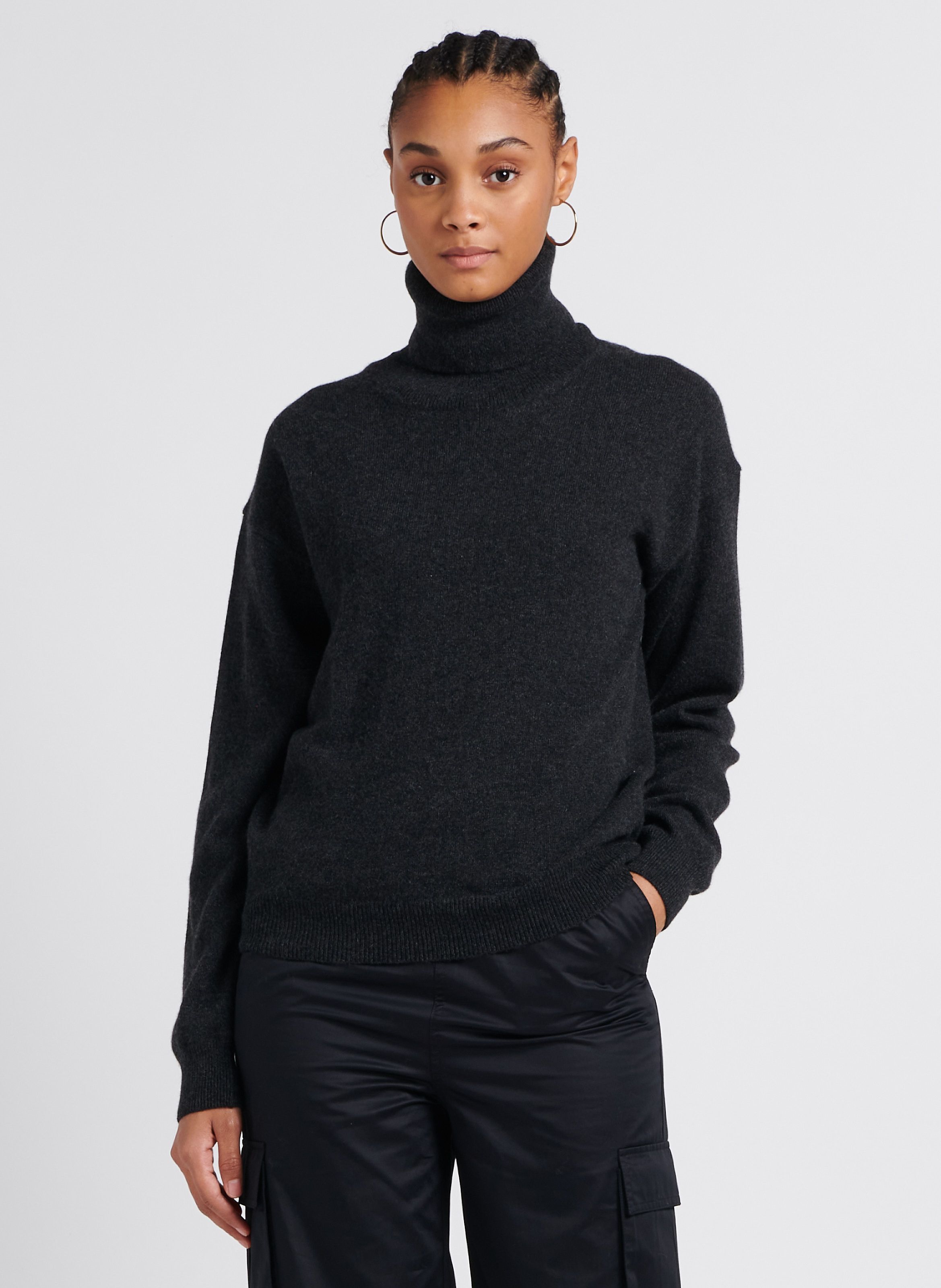 Cashmere Polo Neck Jumper Anthracite Saison 1865 Women Place