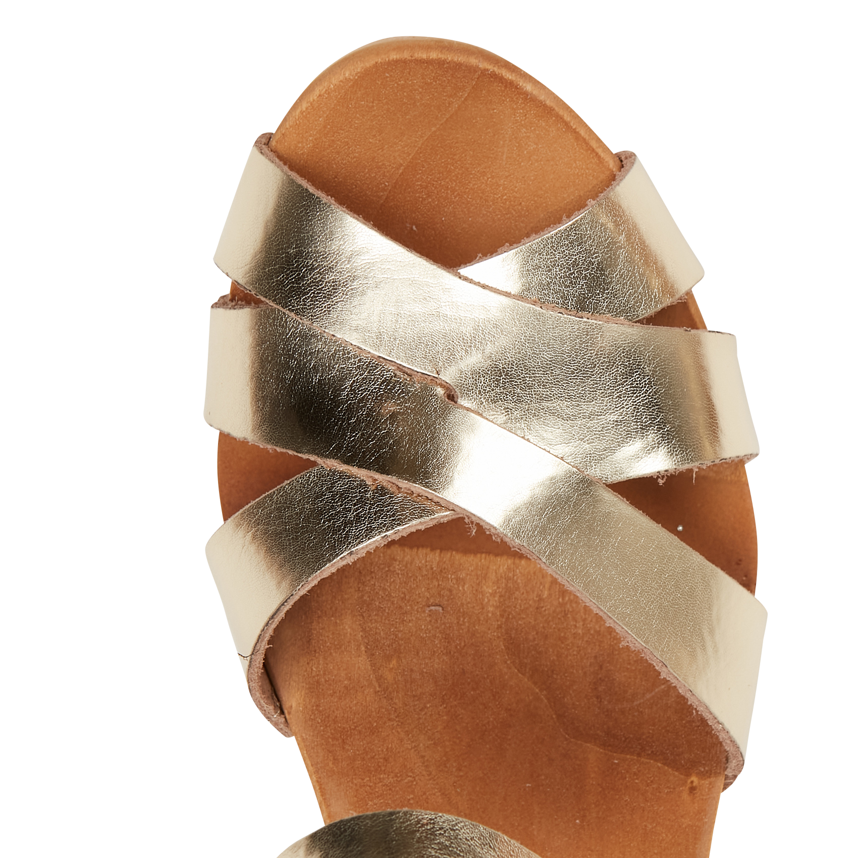 Hoge sandalen van glanzend leer BOSABO Goudkleurig